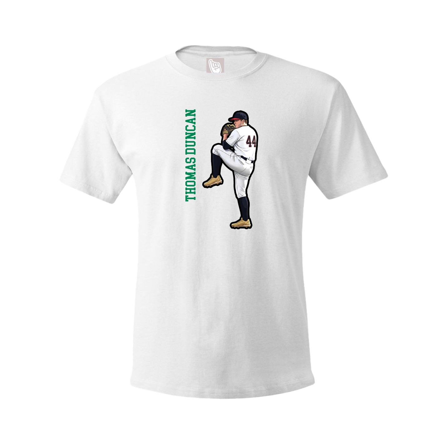 Youth Tee — Name Vertical in White