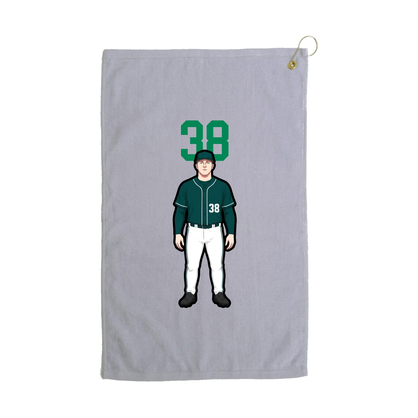 Golf Towel — Number Top in Grey