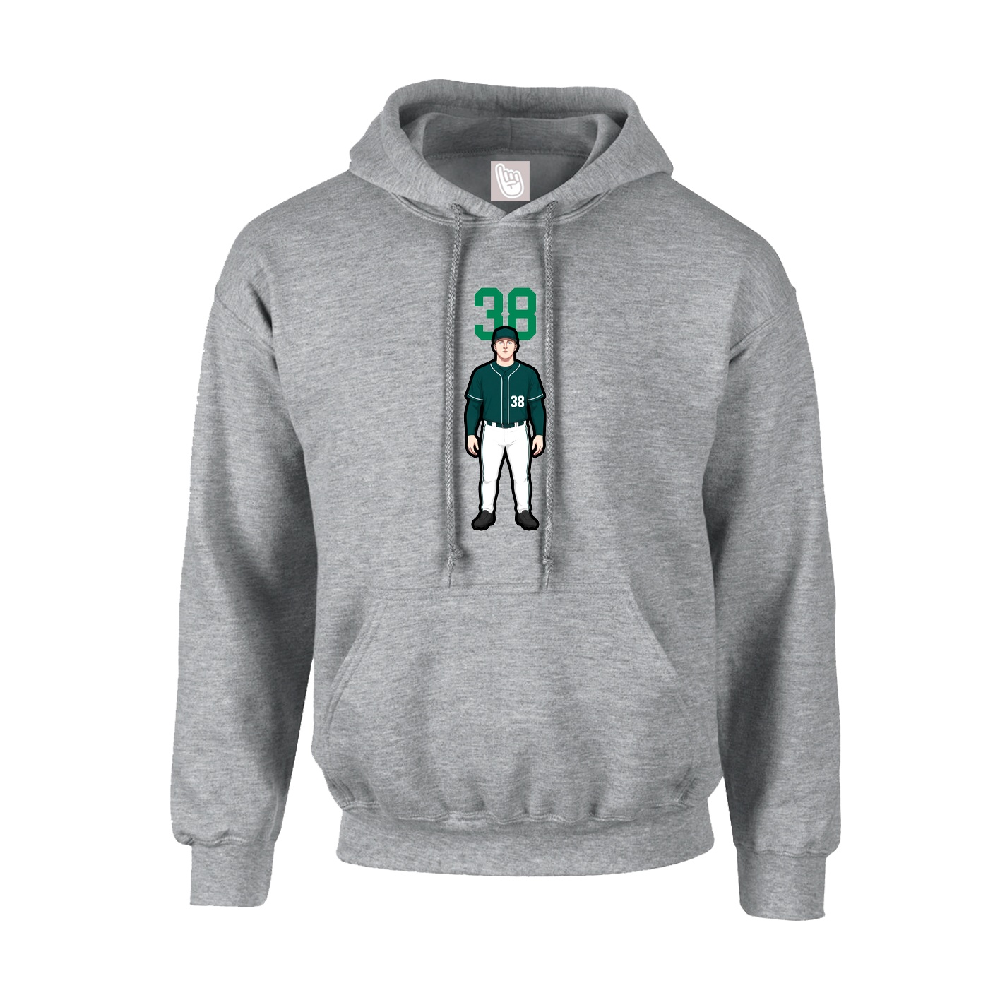 Hoodie — Number Top in Grey