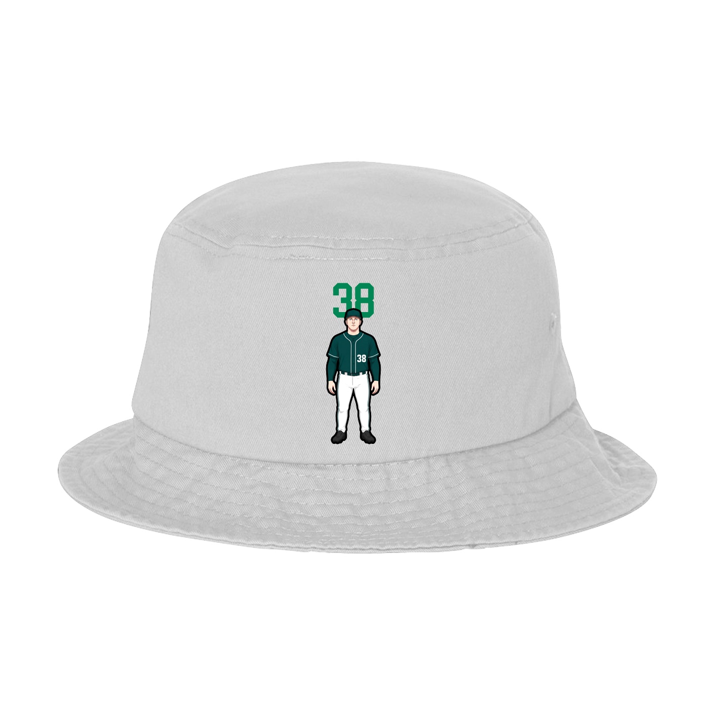 Bucket Cap — Number Top in White