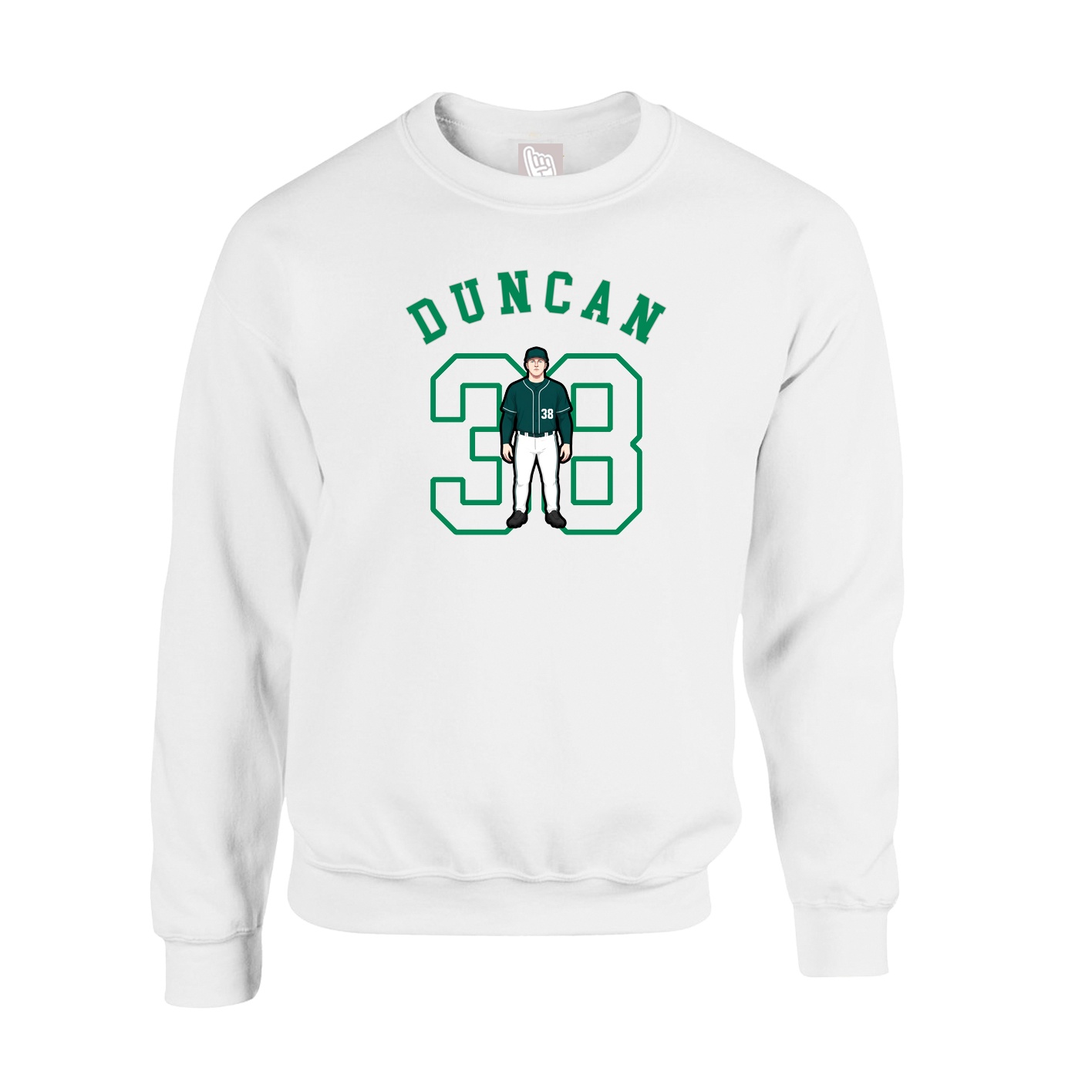 Fleece Crew — Shirsey Arch in White