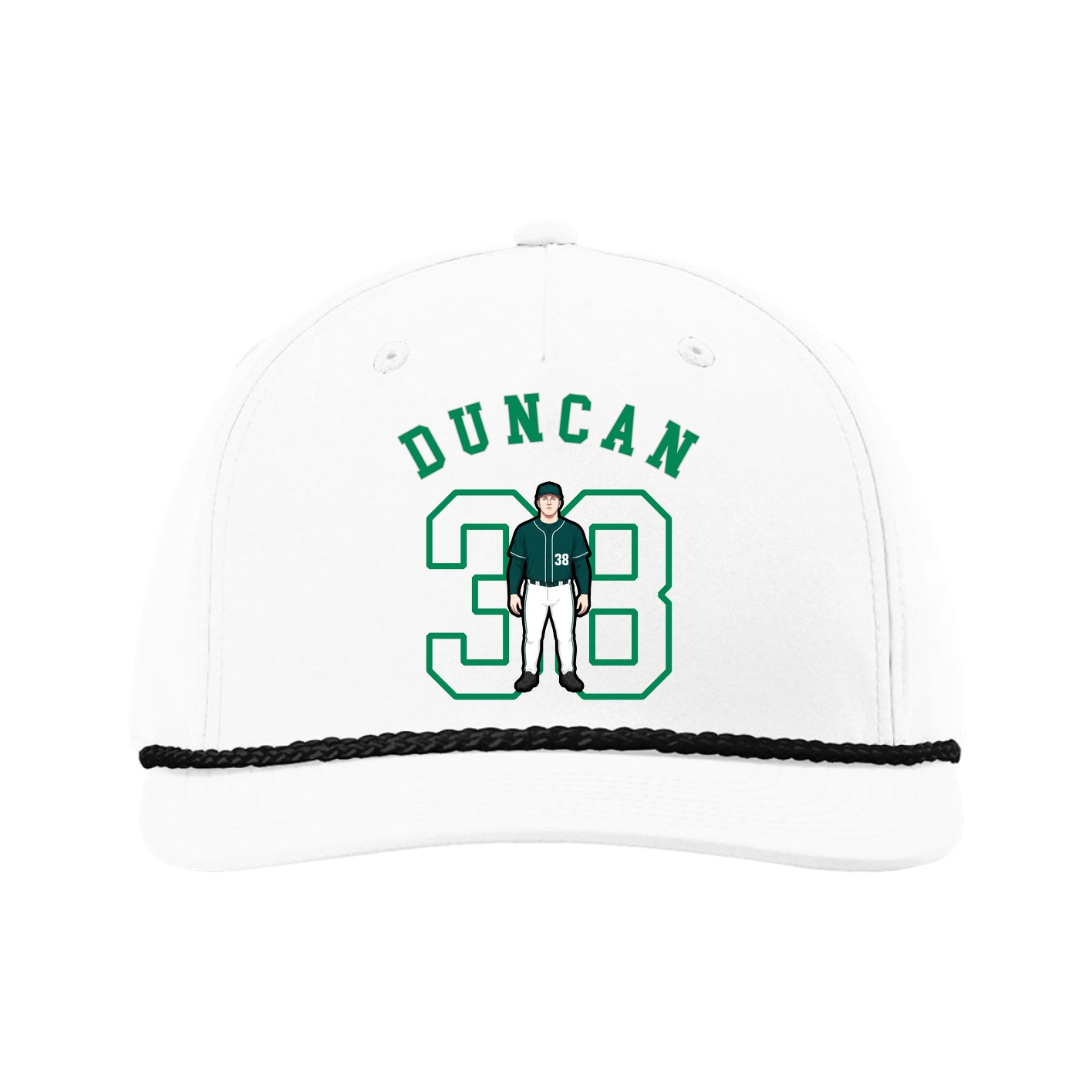 Five-Panel Classic Rope Cap — Shirsey Arch in White
