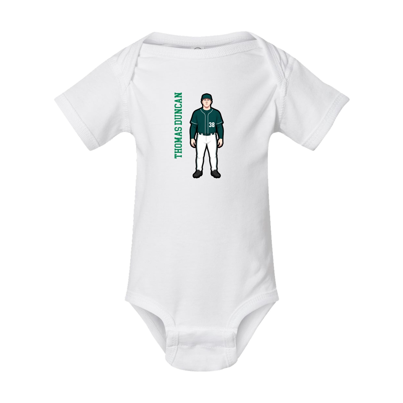 Baby Onesie — Name Vertical in White