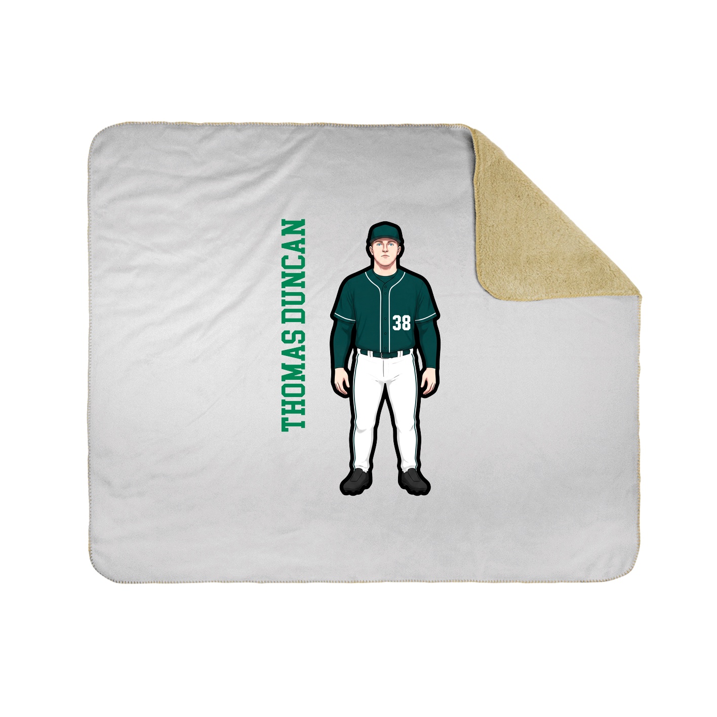 Throw Blanket — Name Vertical in White