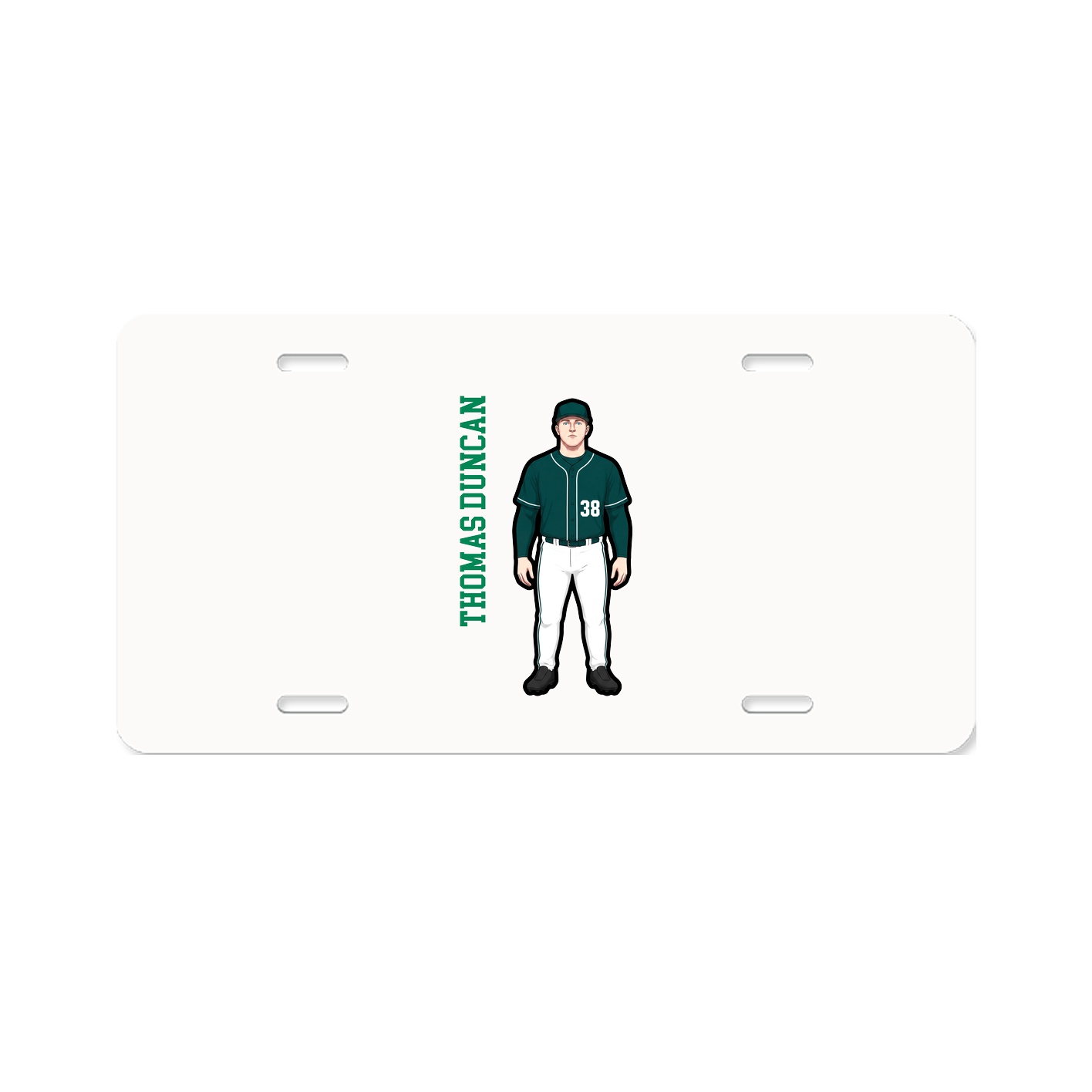 License Plate — Name Vertical in Classic