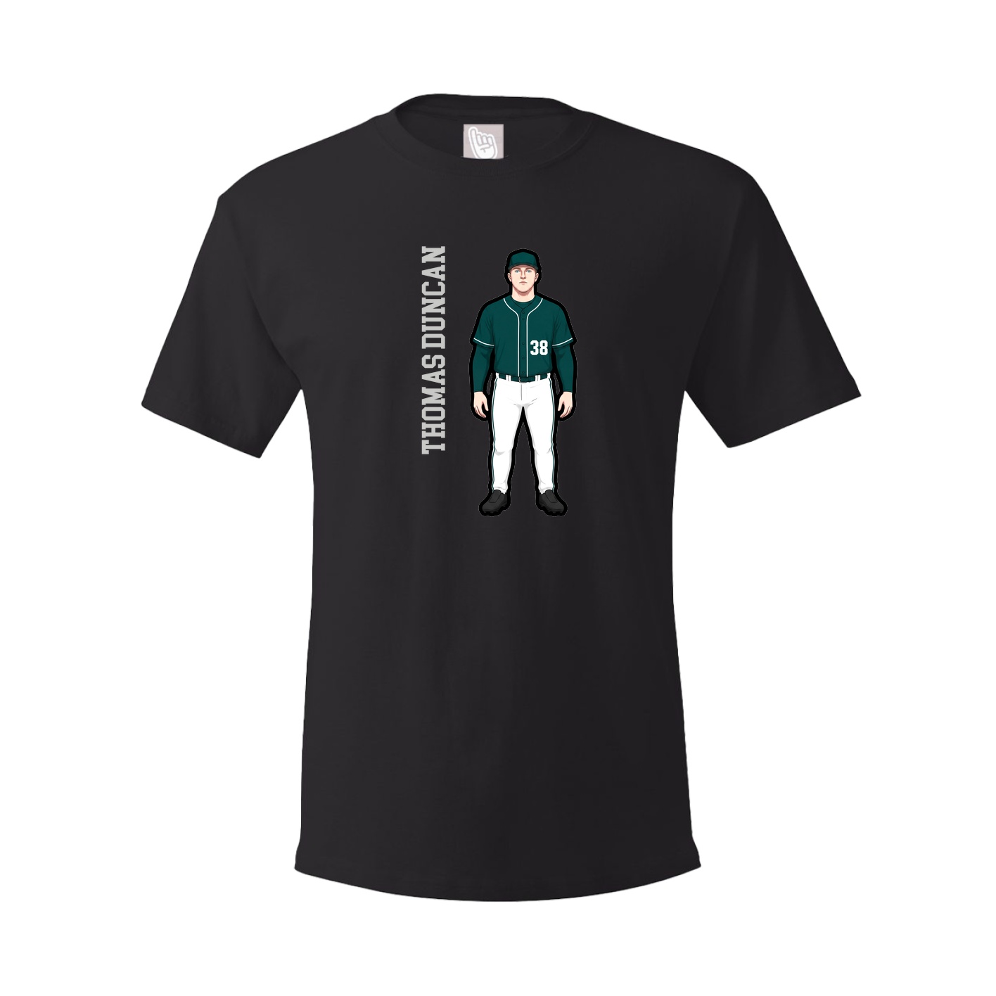 Youth Tee — Name Vertical in Black