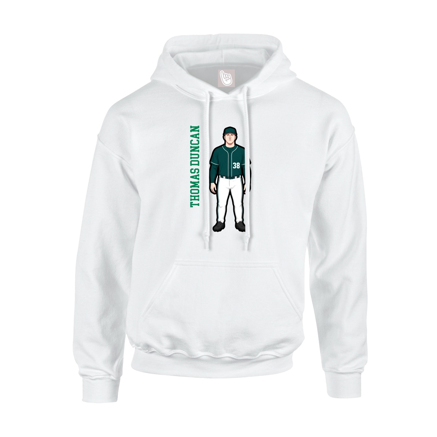 Hoodie — Name Vertical in White
