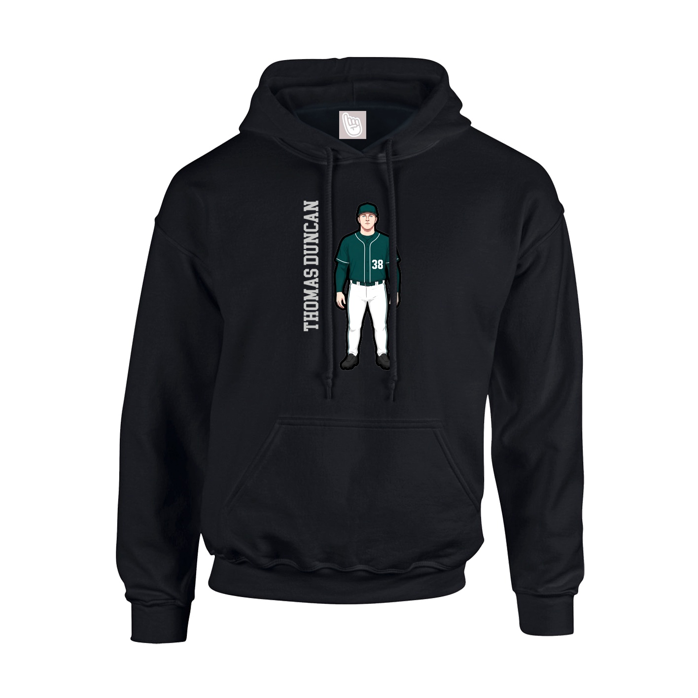 Youth Hoodie — Name Vertical in Black