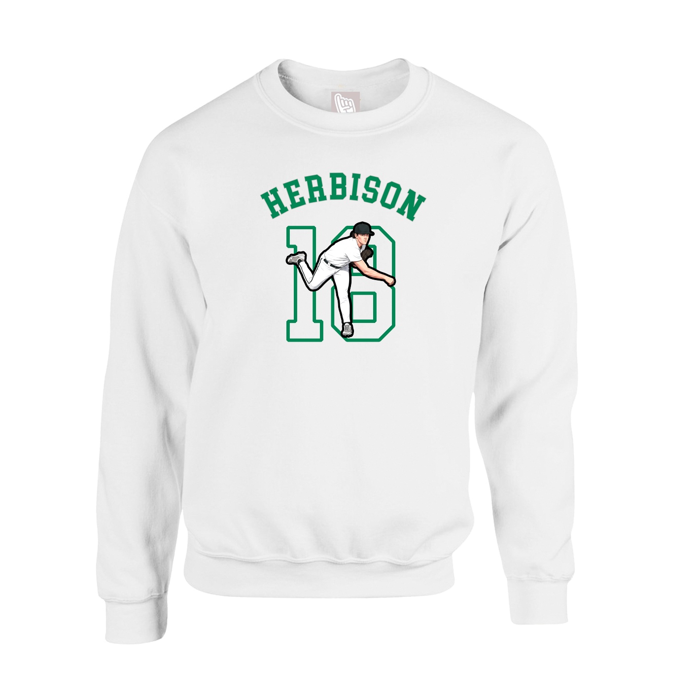 Fleece Crew — Shirsey Arch in White