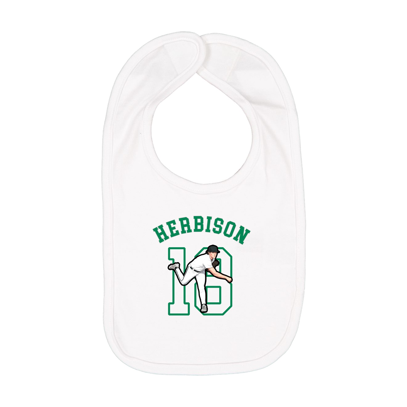 Infant Bib — Shirsey Arch in White