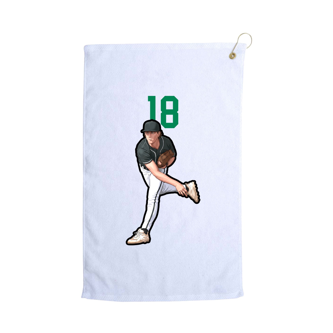 Golf Towel — Number Top in White