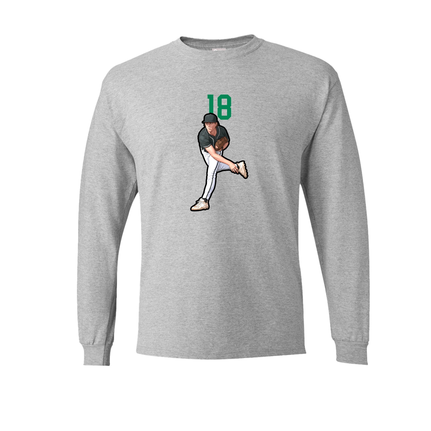 Long Sleeve Tee — Number Top in Grey