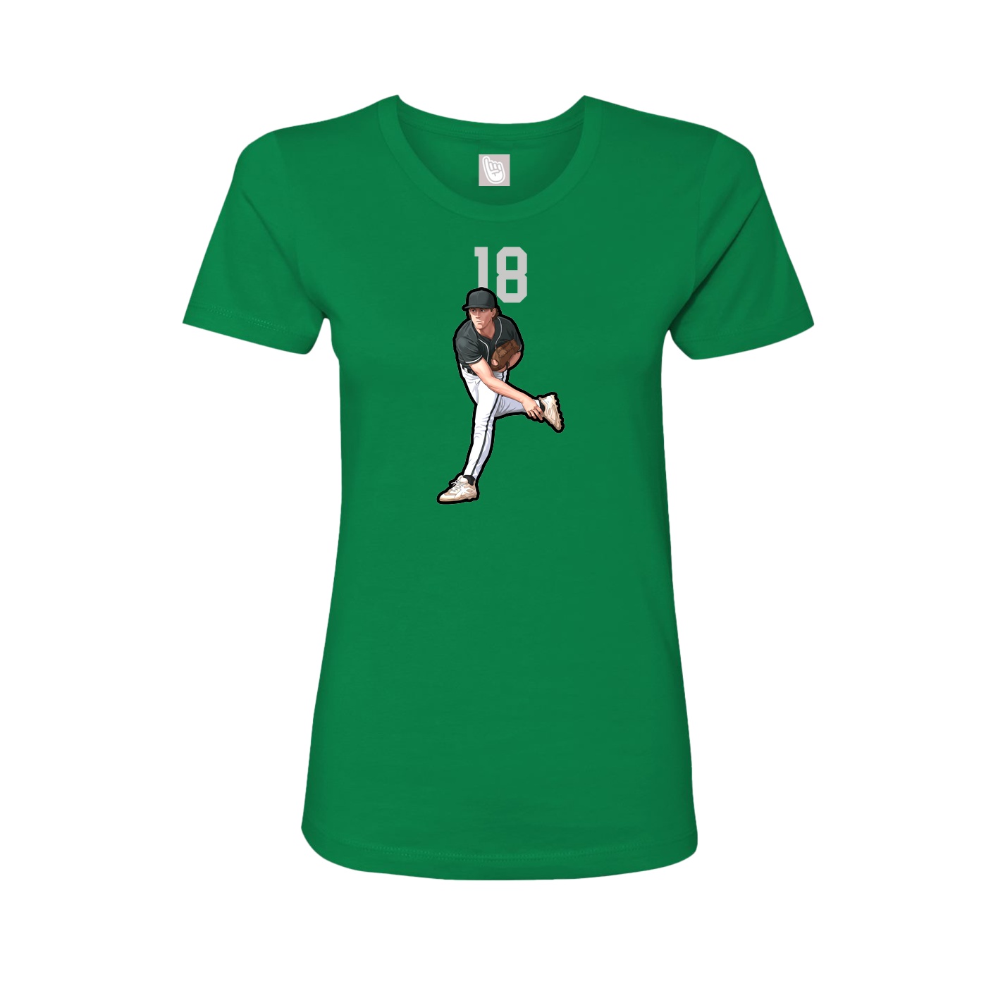 Fitted Women's Tee — Number Top in Green