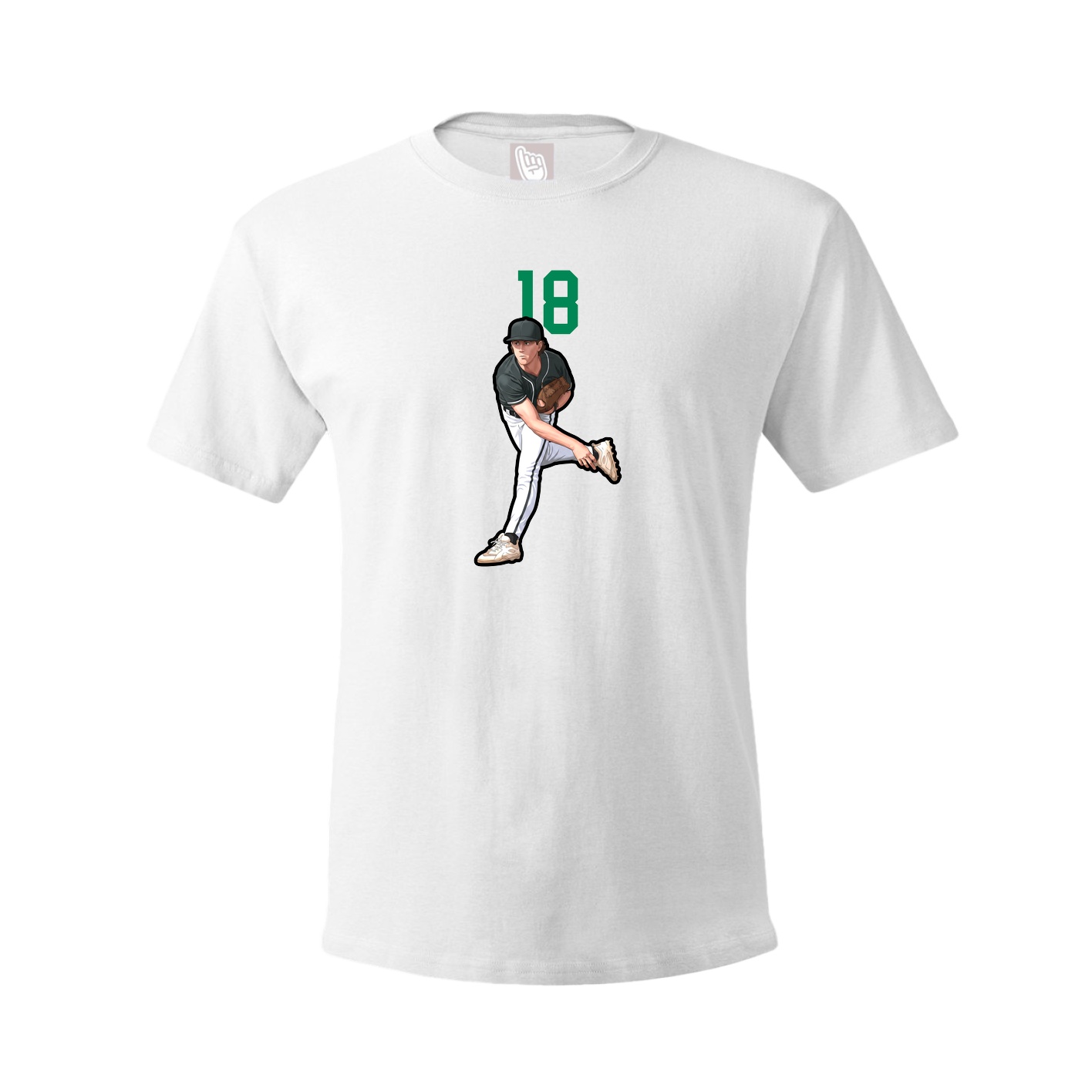 Youth Tee — Number Top in White
