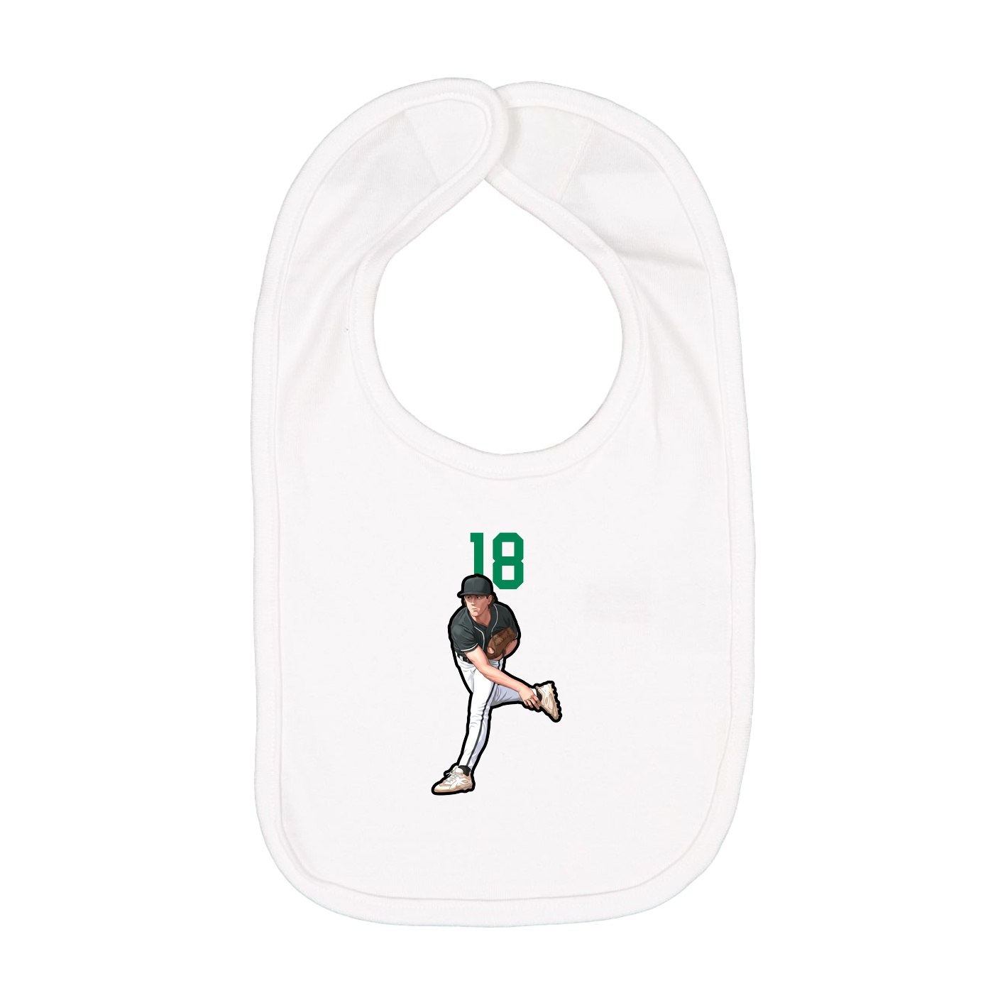 Infant Bib — Number Top in White