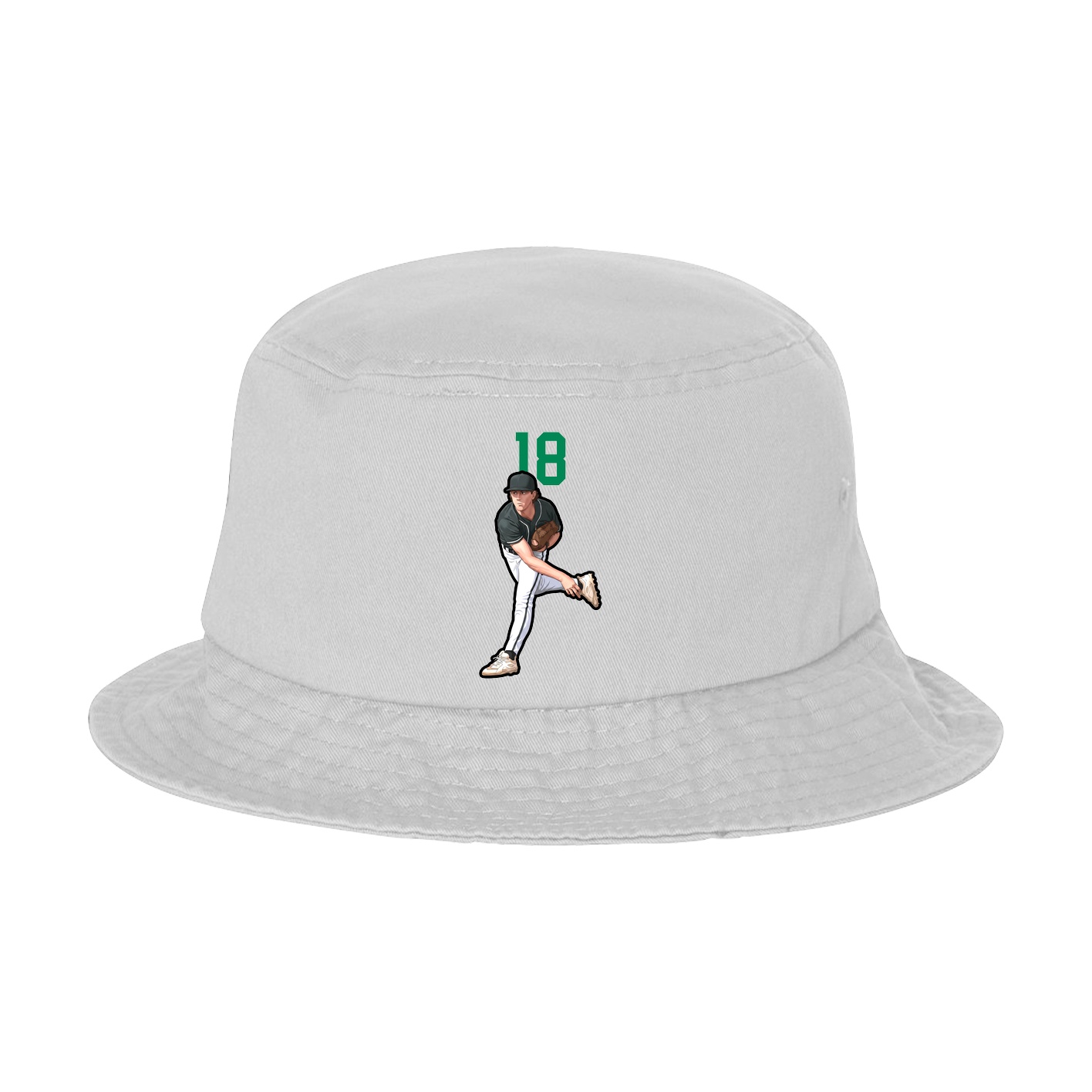 Bucket Cap — Number Top in White