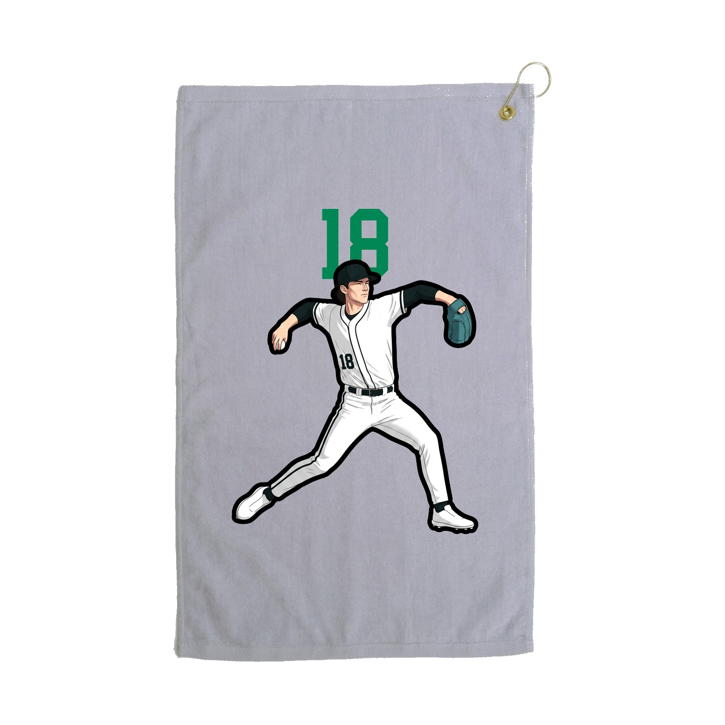 Golf Towel — Number Top in Grey
