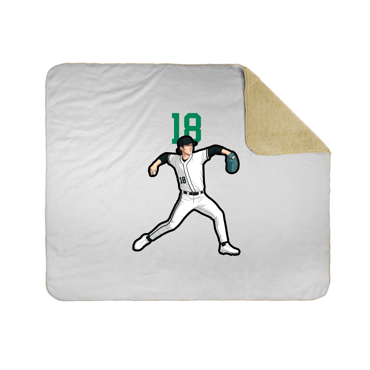 Throw Blanket — Number Top in White