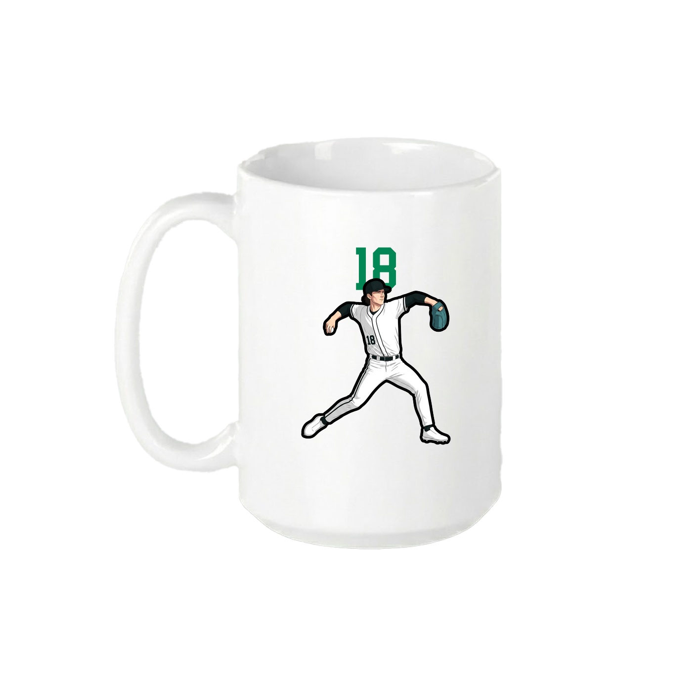 15oz Coffee Mug — Number Top in White