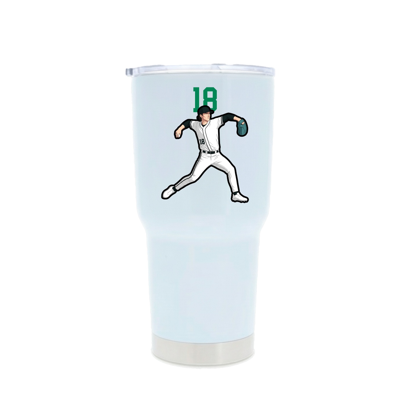 30oz Stainless Steel Tumbler — Number Top in White