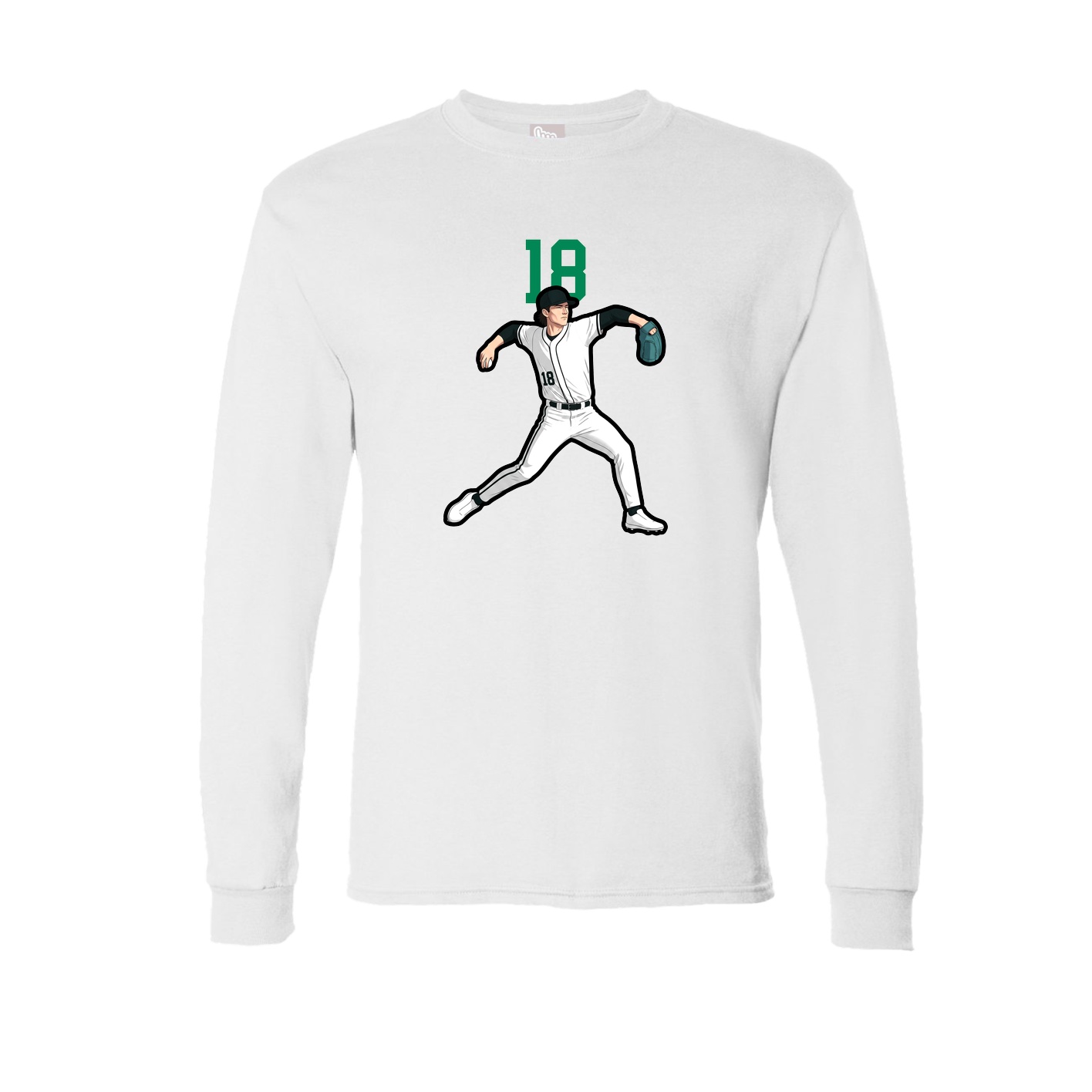 Long Sleeve Tee — Number Top in White