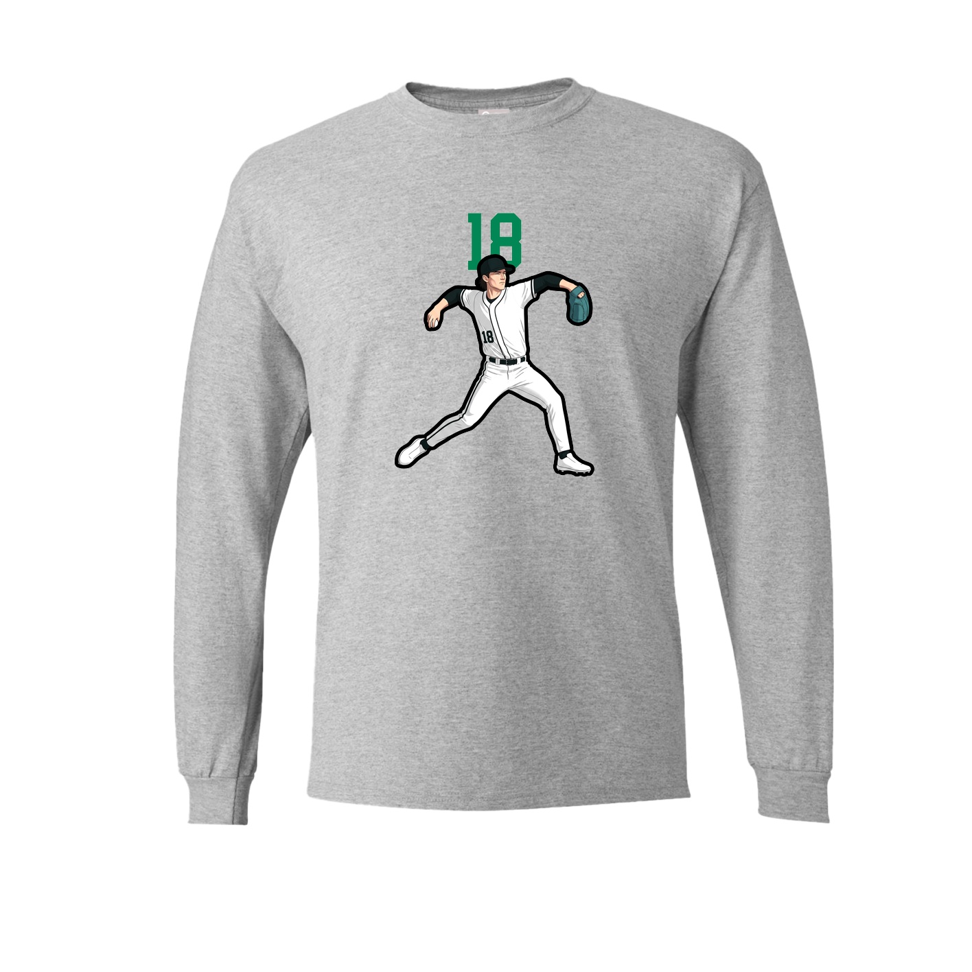 Long Sleeve Tee — Number Top in Grey