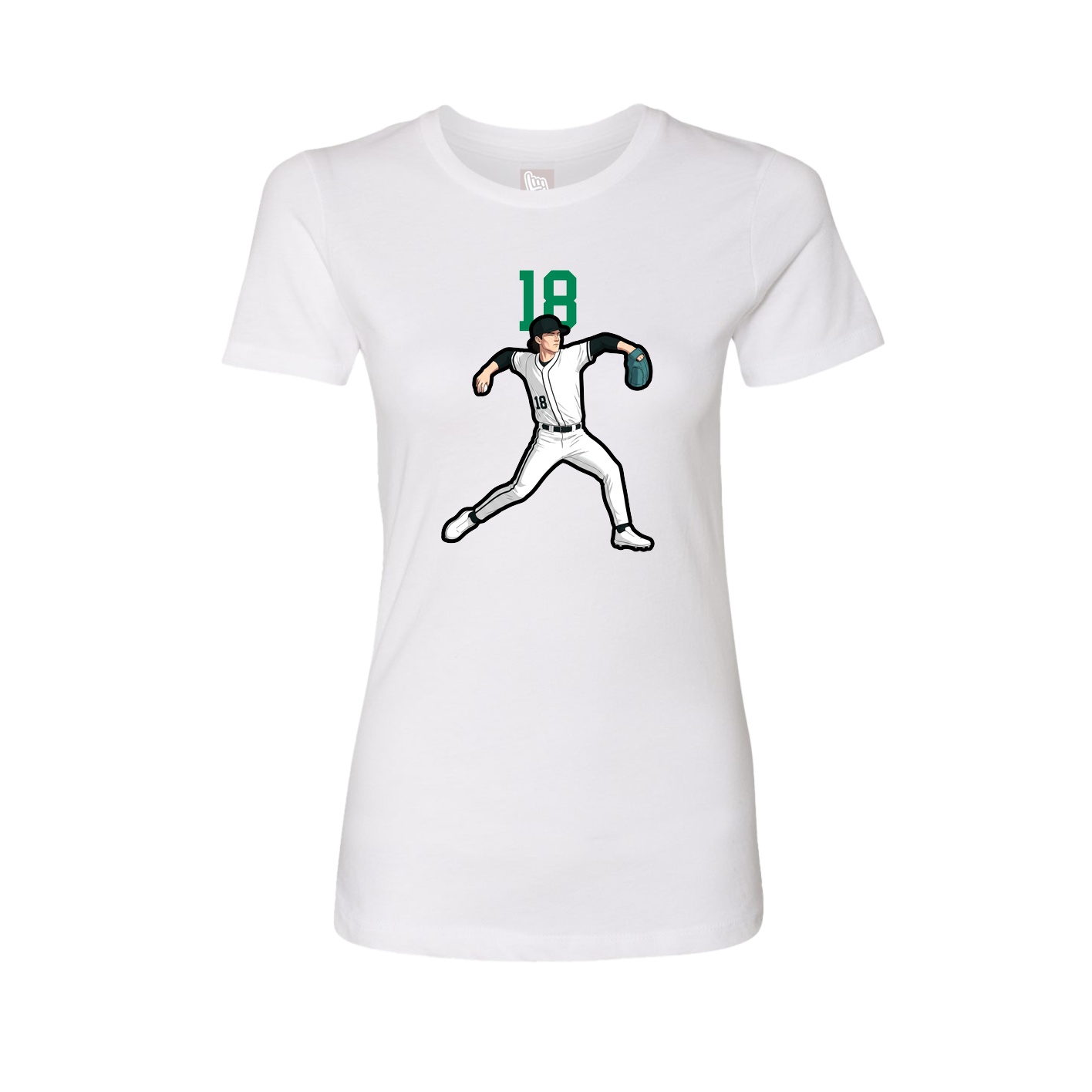 Fitted Women's Tee — Number Top in White