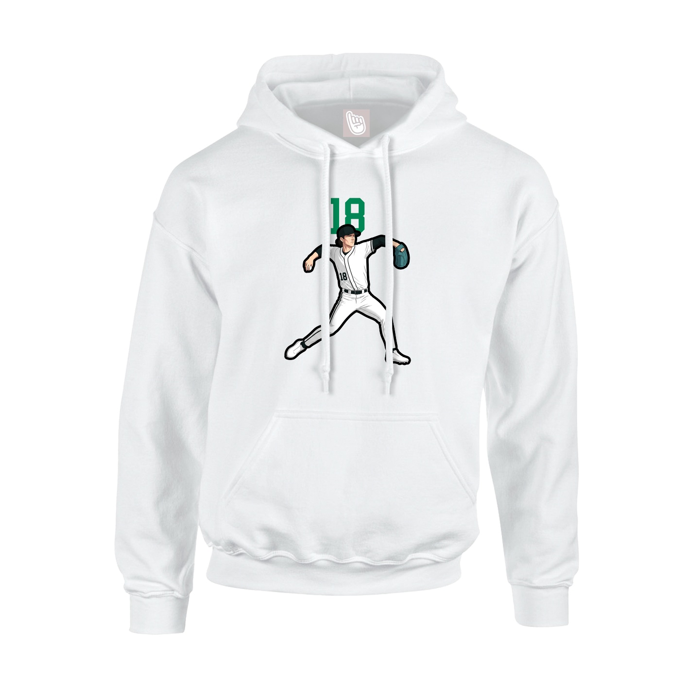Youth Hoodie — Number Top in White