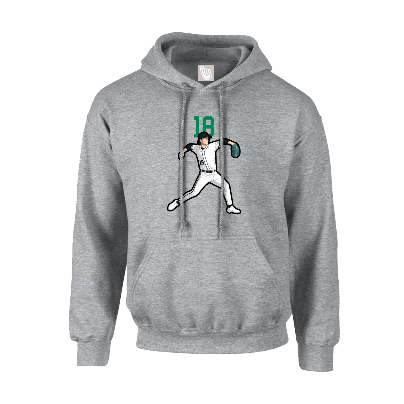 Youth Hoodie — Number Top in Grey