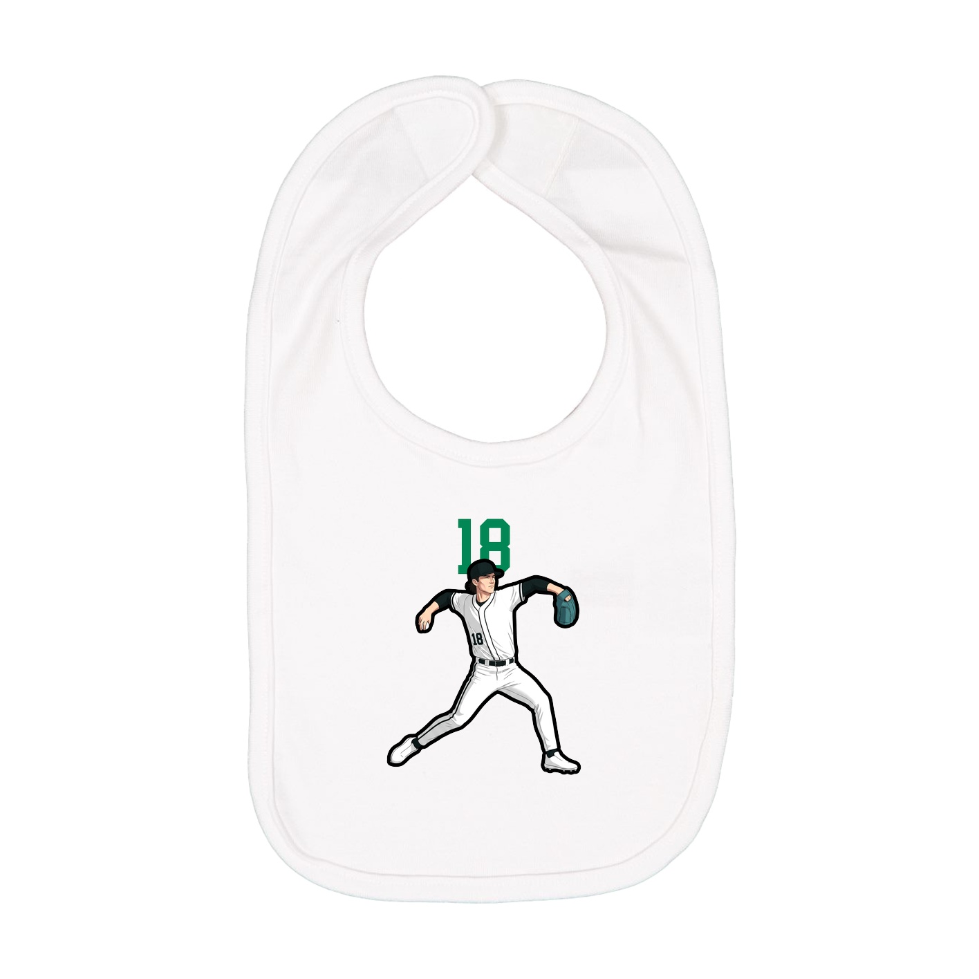 Infant Bib — Number Top in White