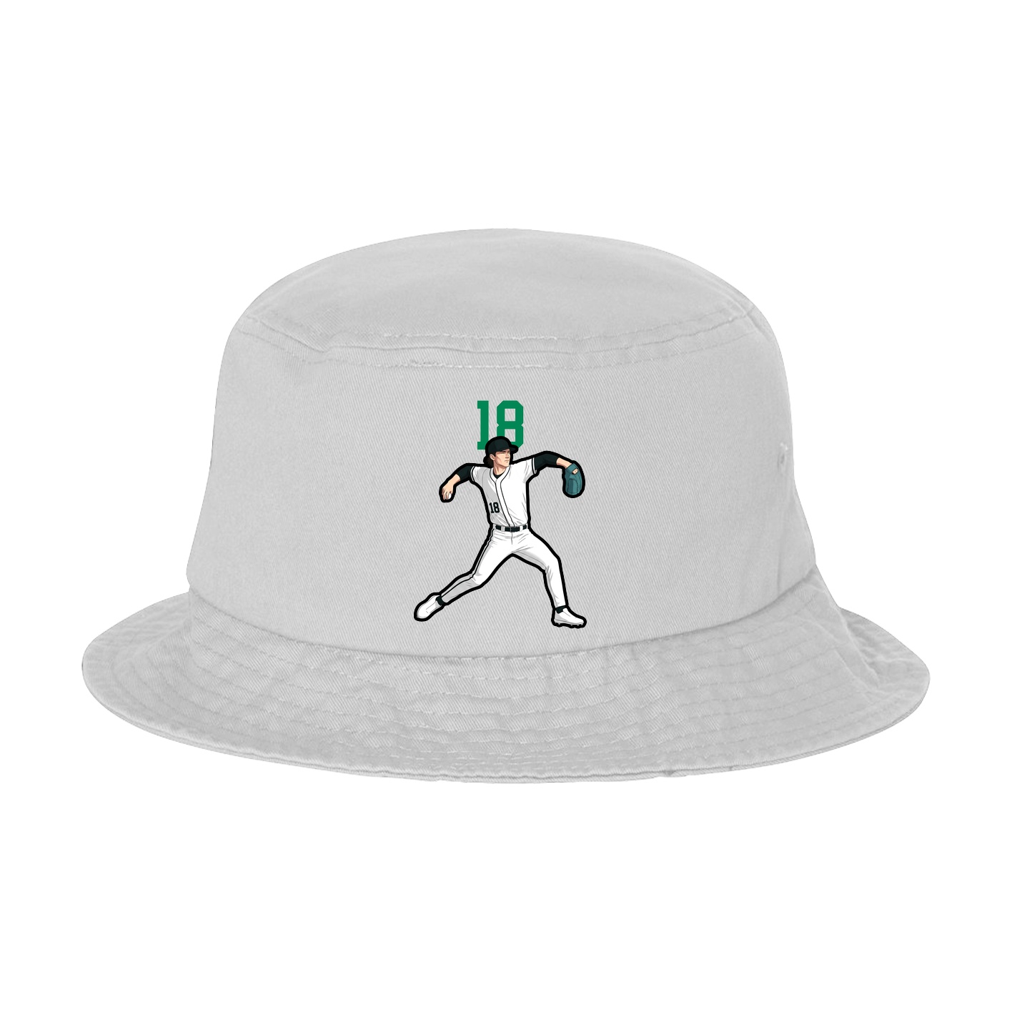 Bucket Cap — Number Top in White