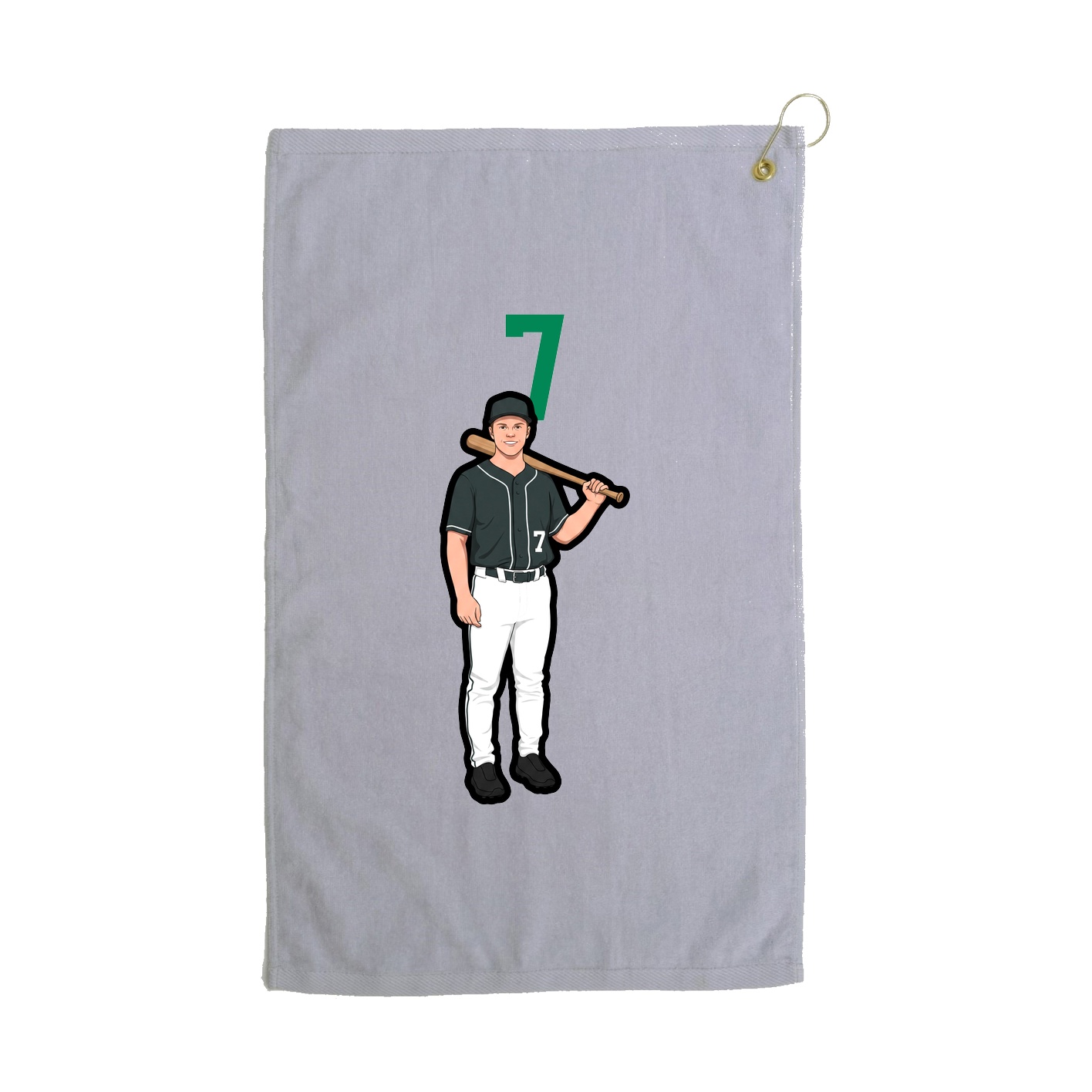 Golf Towel — Number Top in Grey