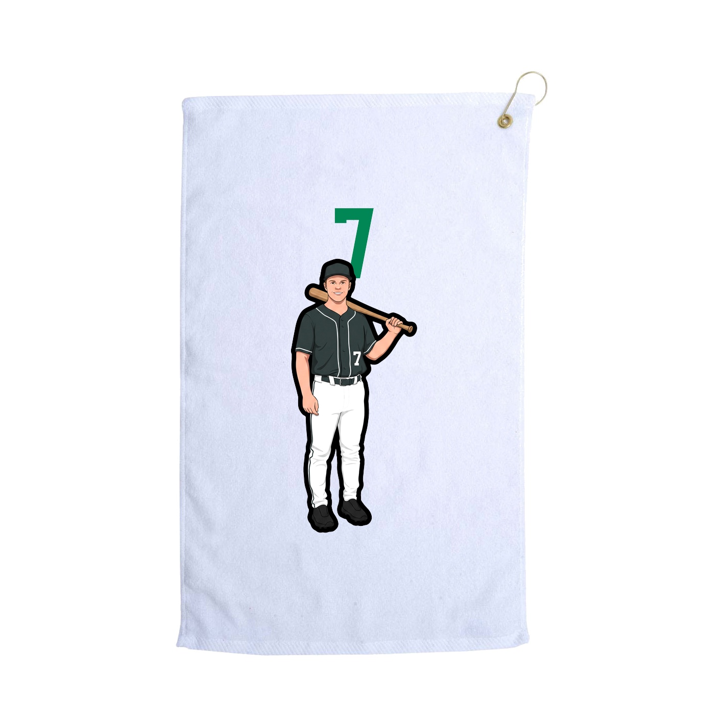 Golf Towel — Number Top in White