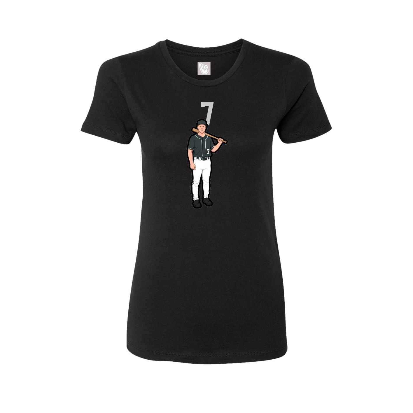 Fitted Women's Tee — Number Top in Black