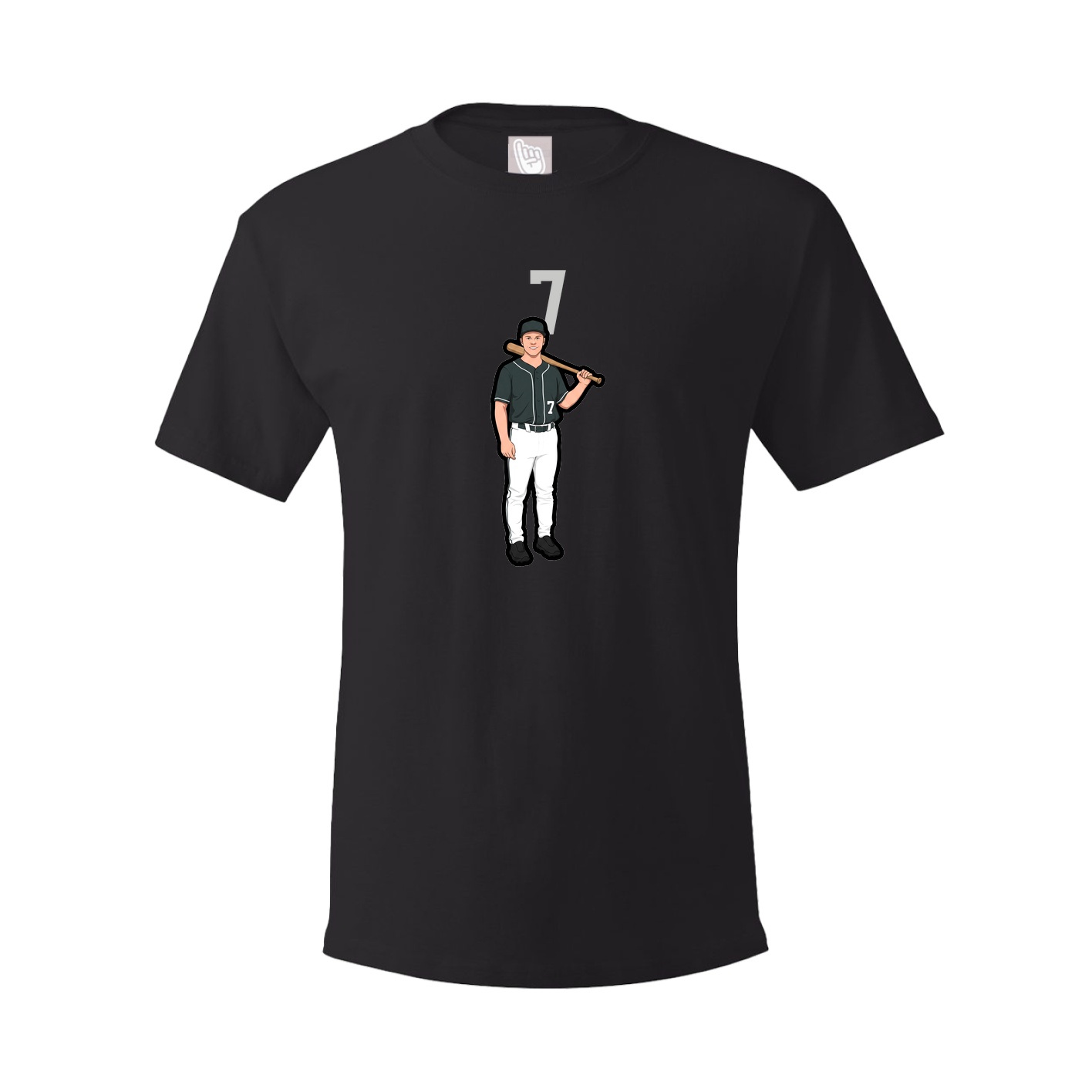 Youth Tee — Number Top in Black