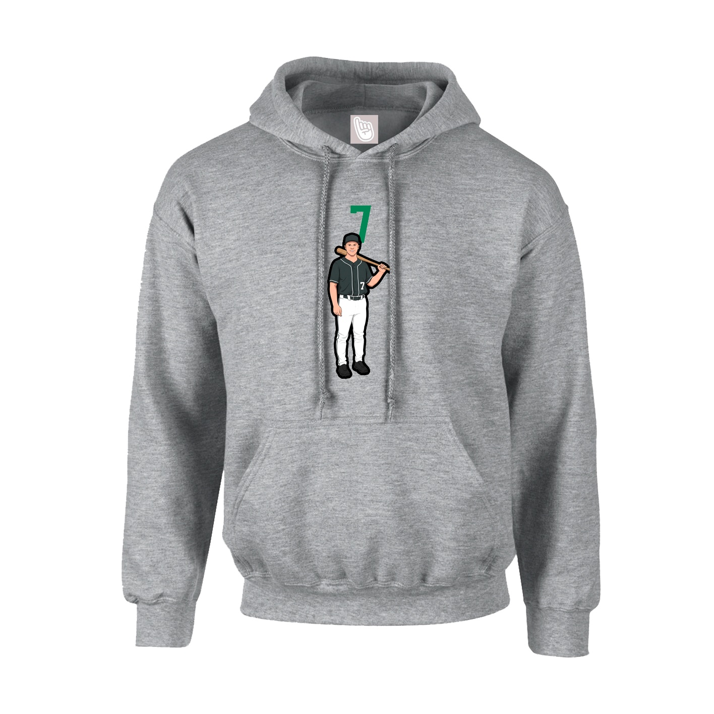 Youth Hoodie — Number Top in Grey
