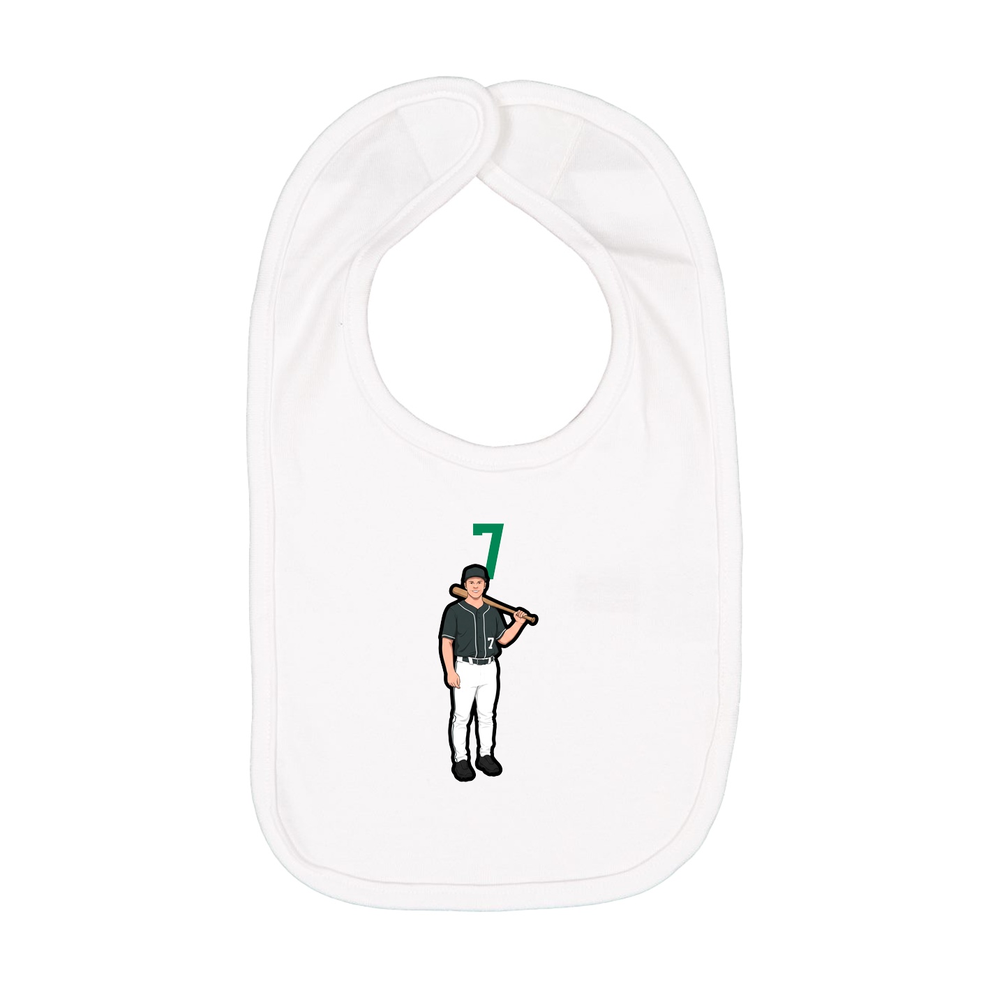 Infant Bib — Number Top in White