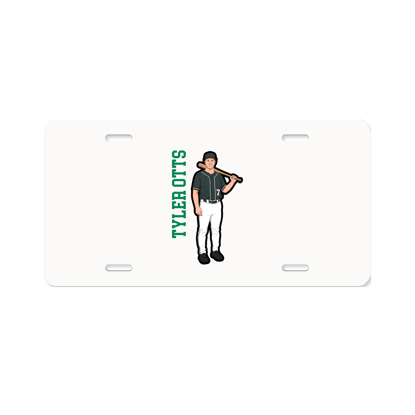 License Plate — Name Vertical in Classic