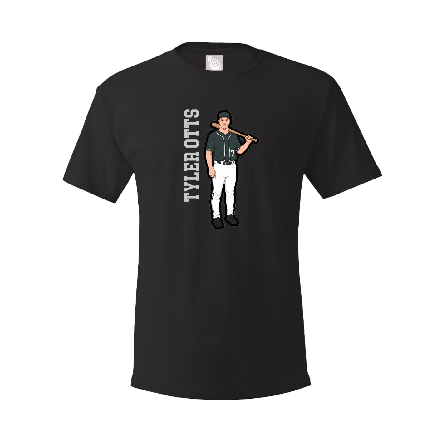 Youth Tee — Name Vertical in Black