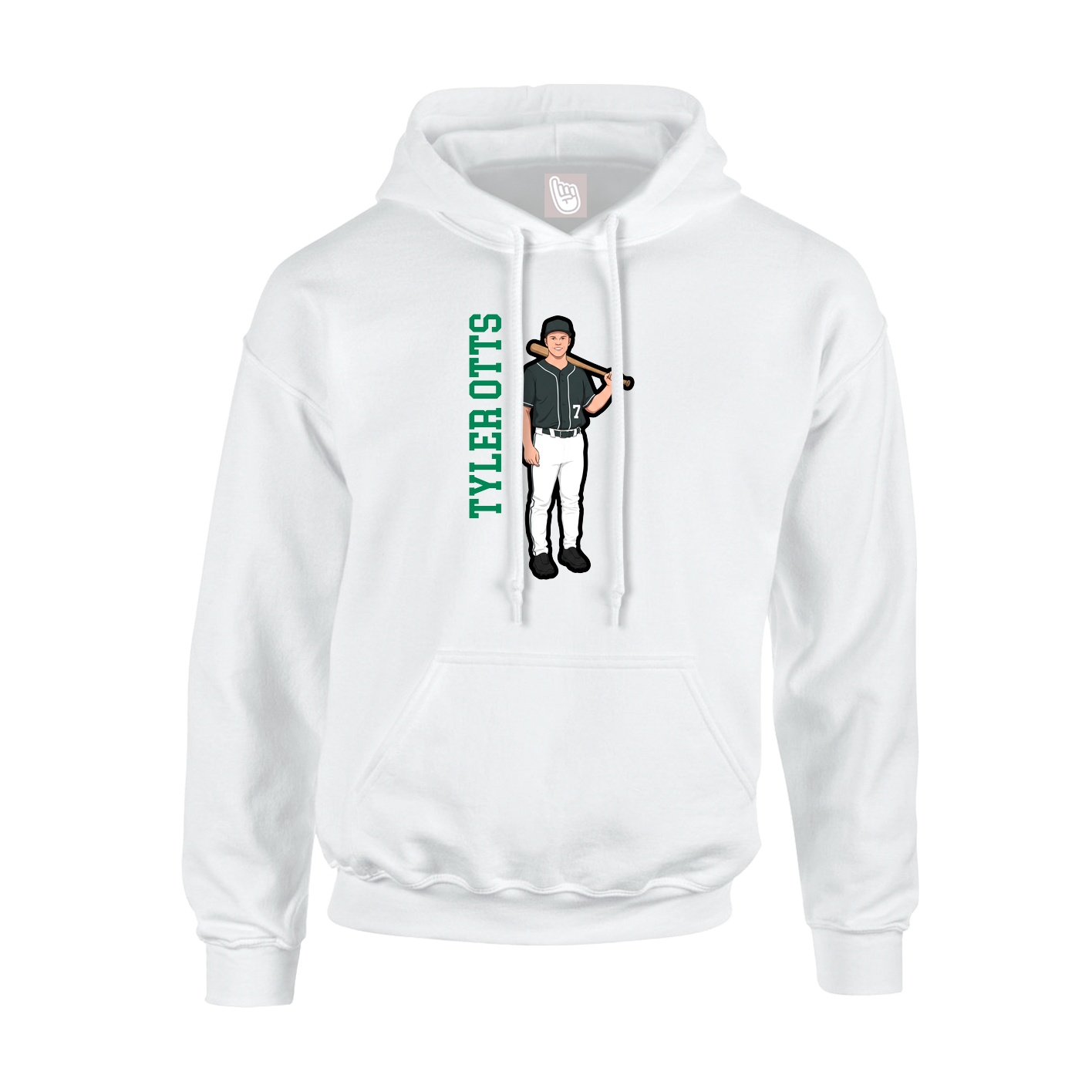 Hoodie — Name Vertical in White