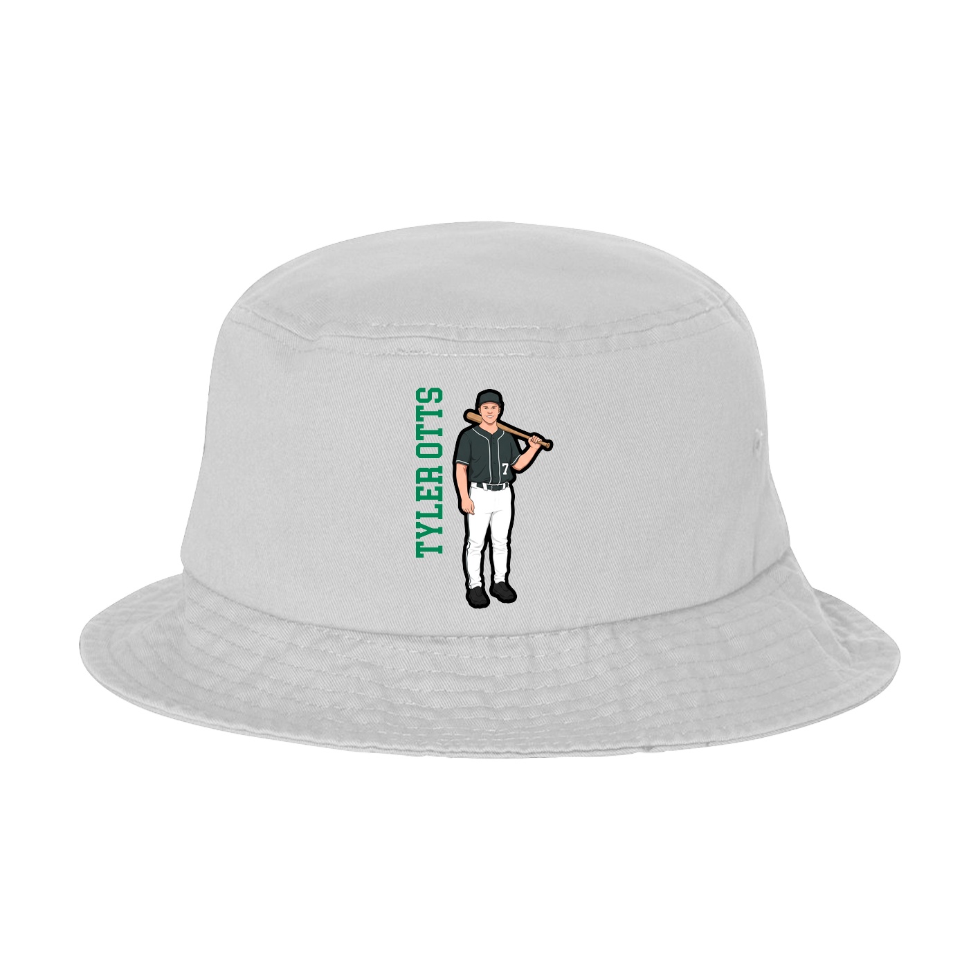 Bucket Cap — Name Vertical in White
