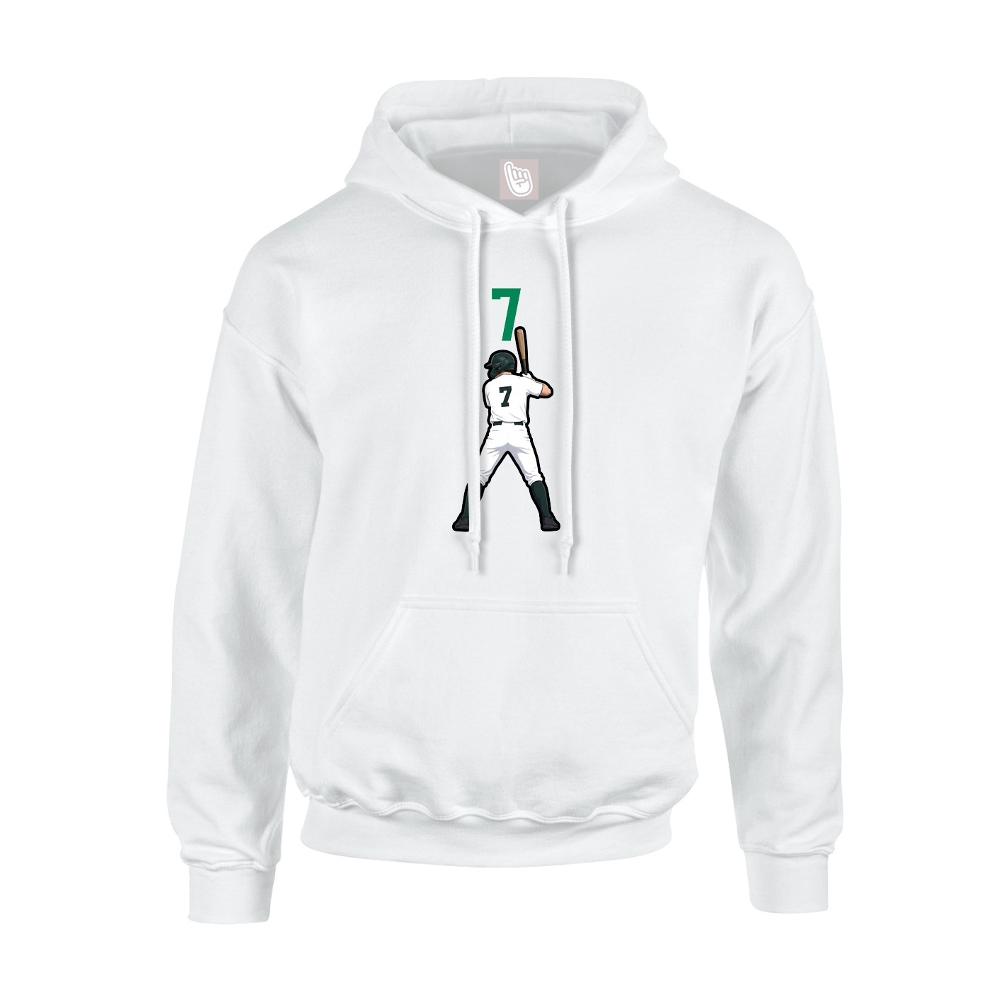Youth Hoodie — Number Top in White