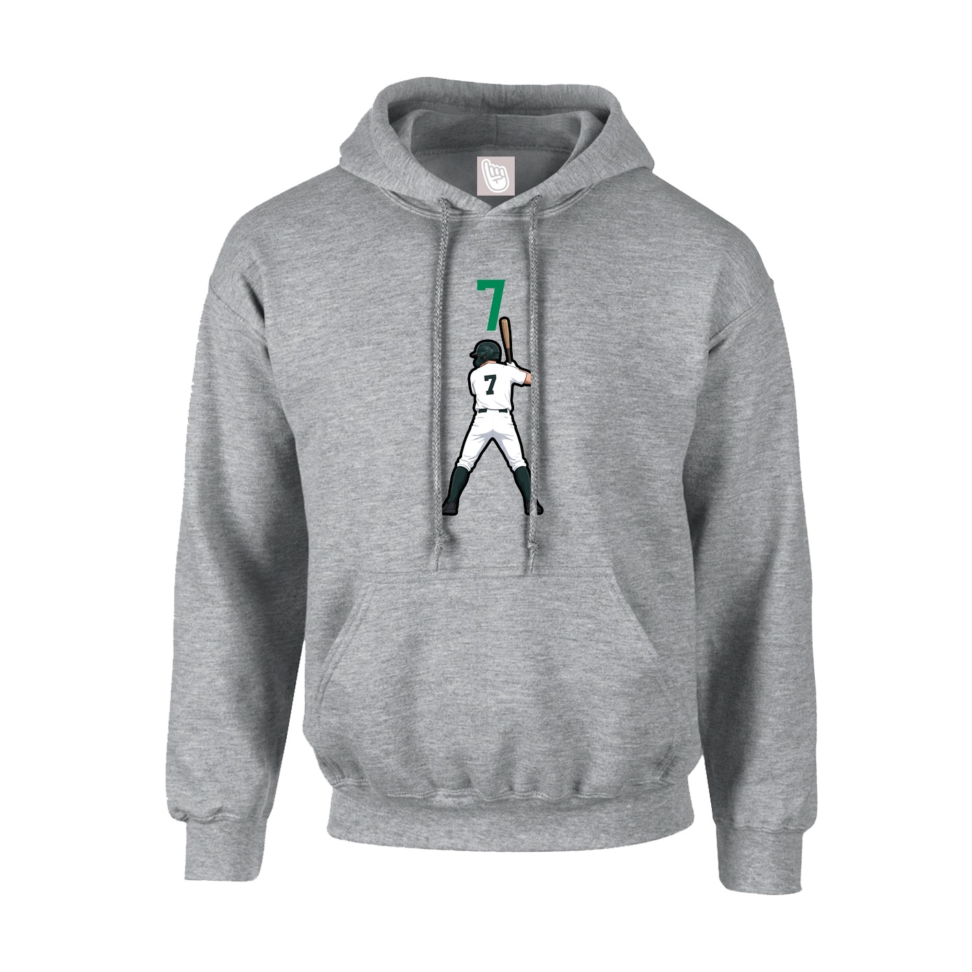 Youth Hoodie — Number Top in Grey