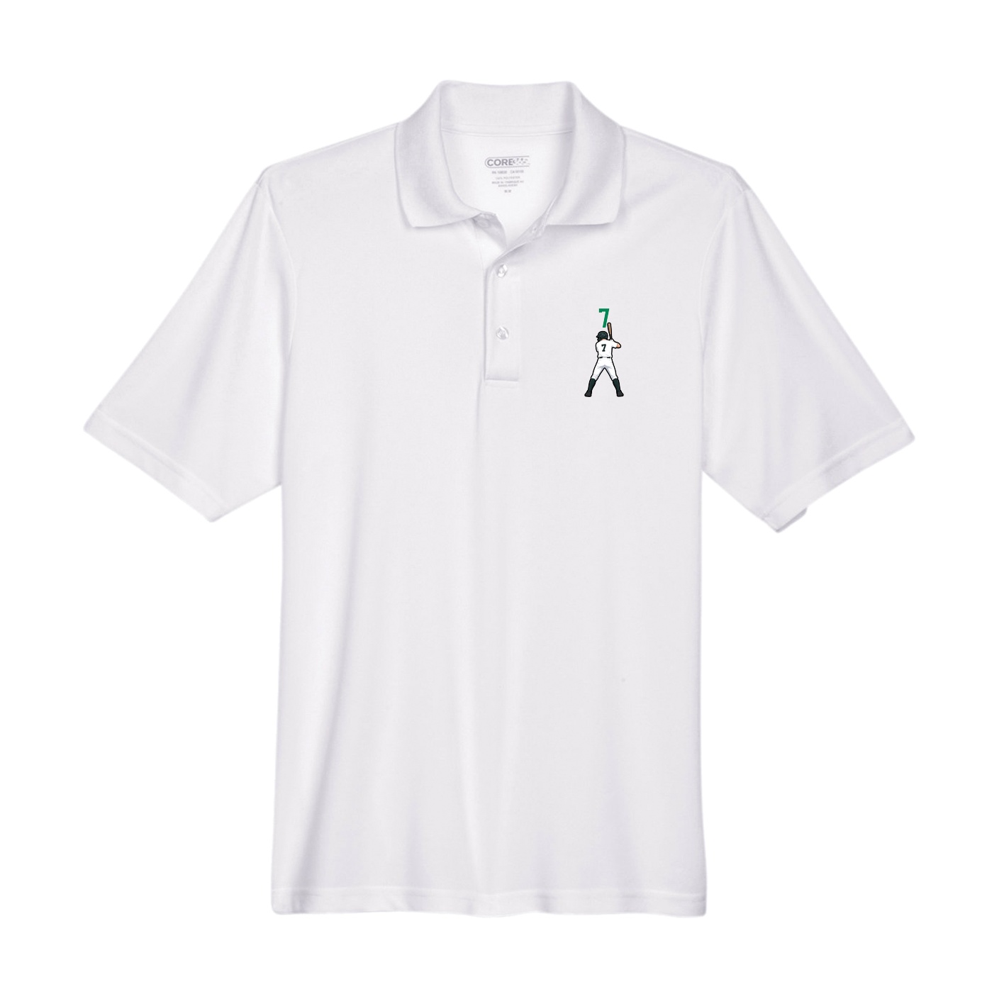 Performance Polo — Number Top in White