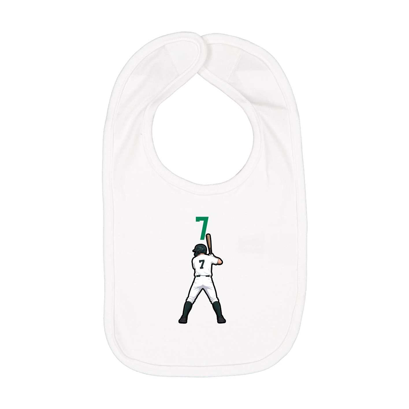 Infant Bib — Number Top in White