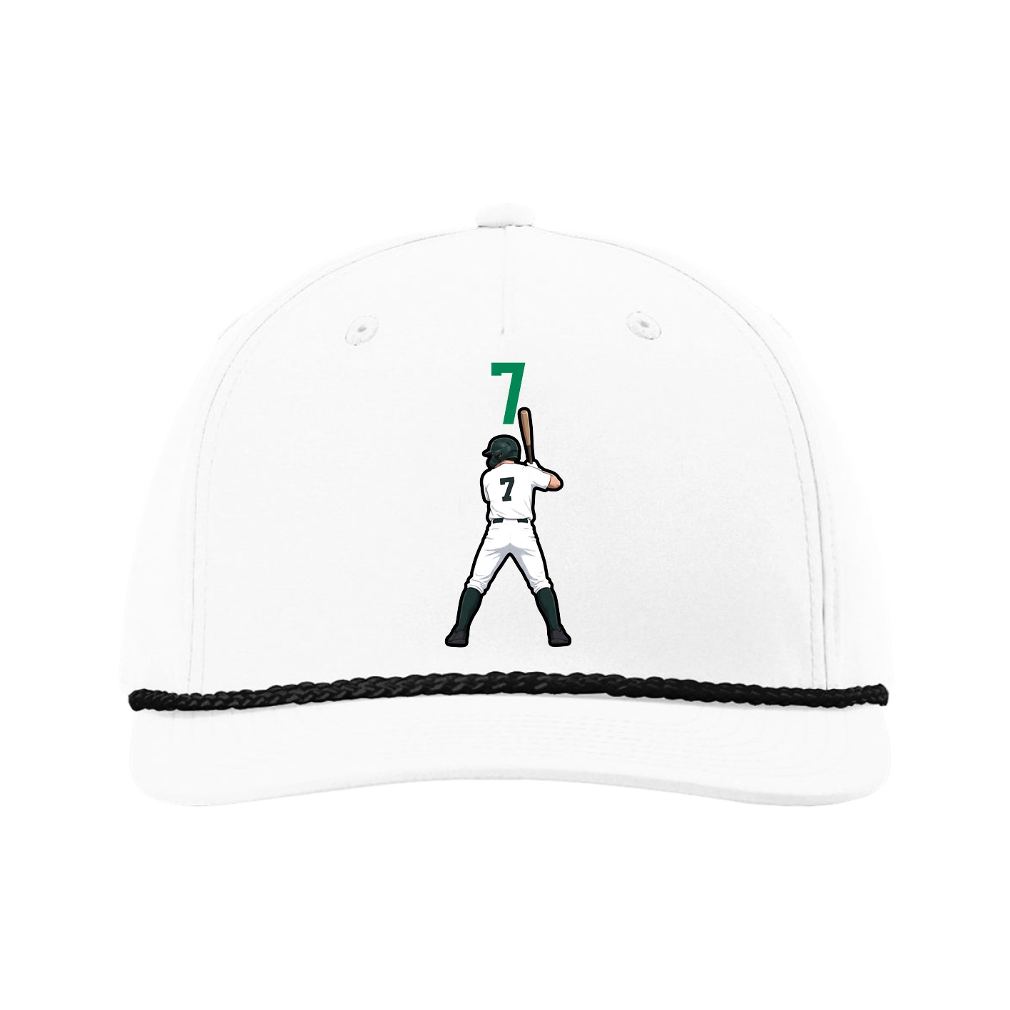 Five-Panel Classic Rope Cap — Number Top in White