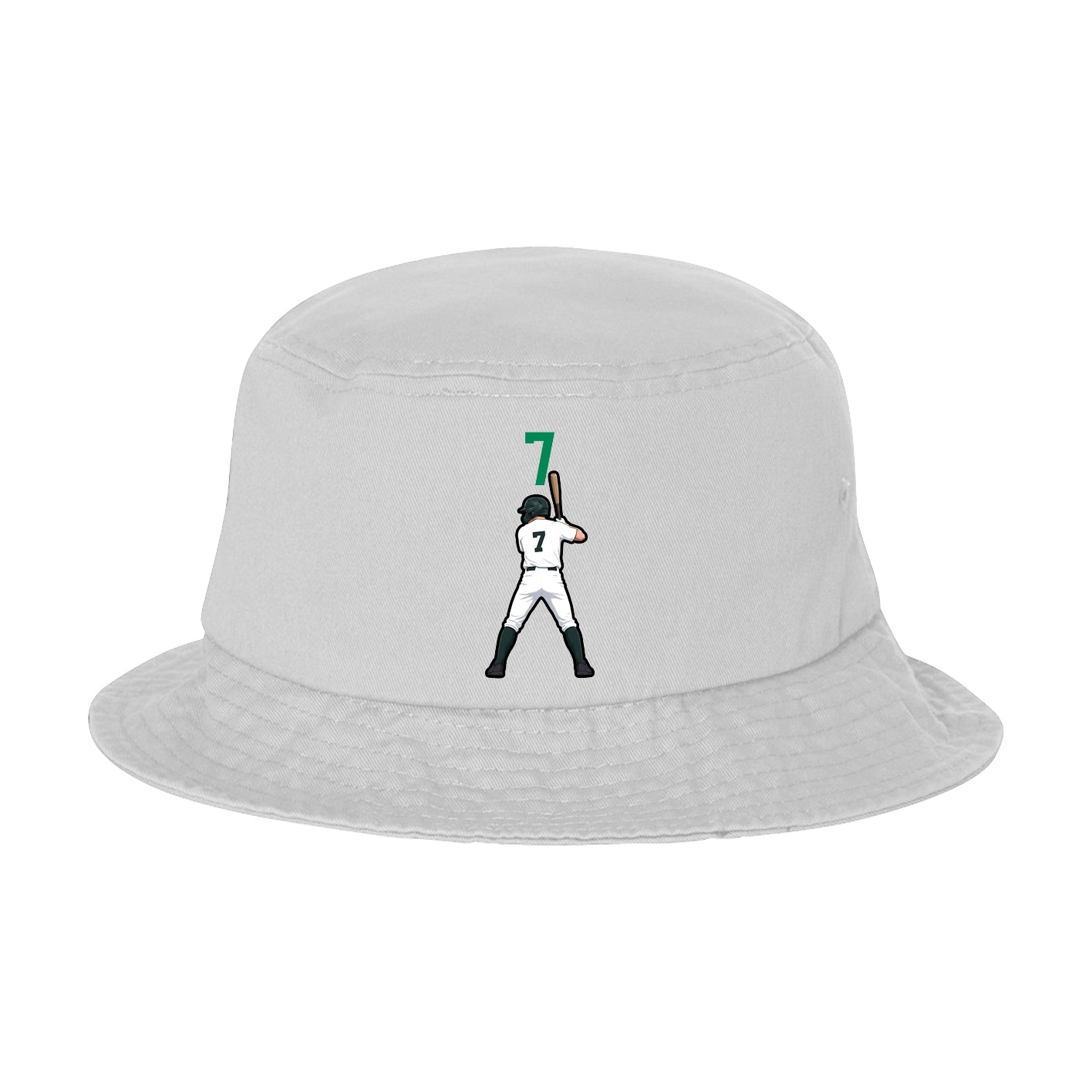 Bucket Cap — Number Top in White