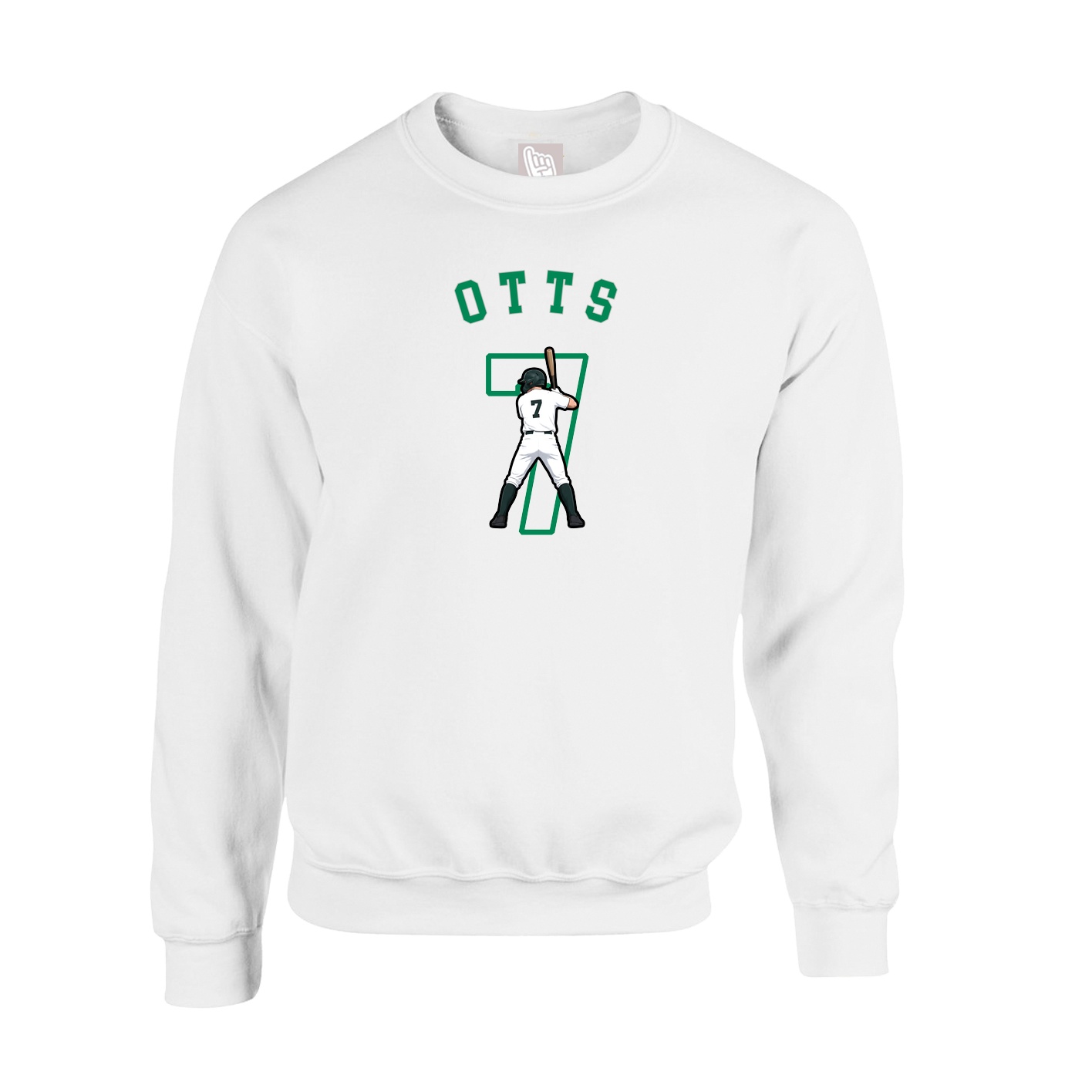 Fleece Crew — Shirsey Arch in White