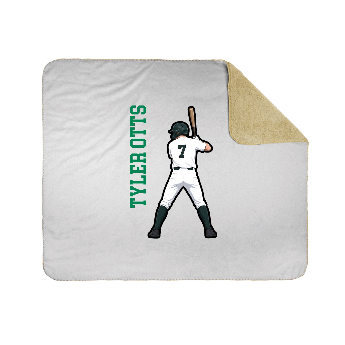Throw Blanket — Name Vertical in White