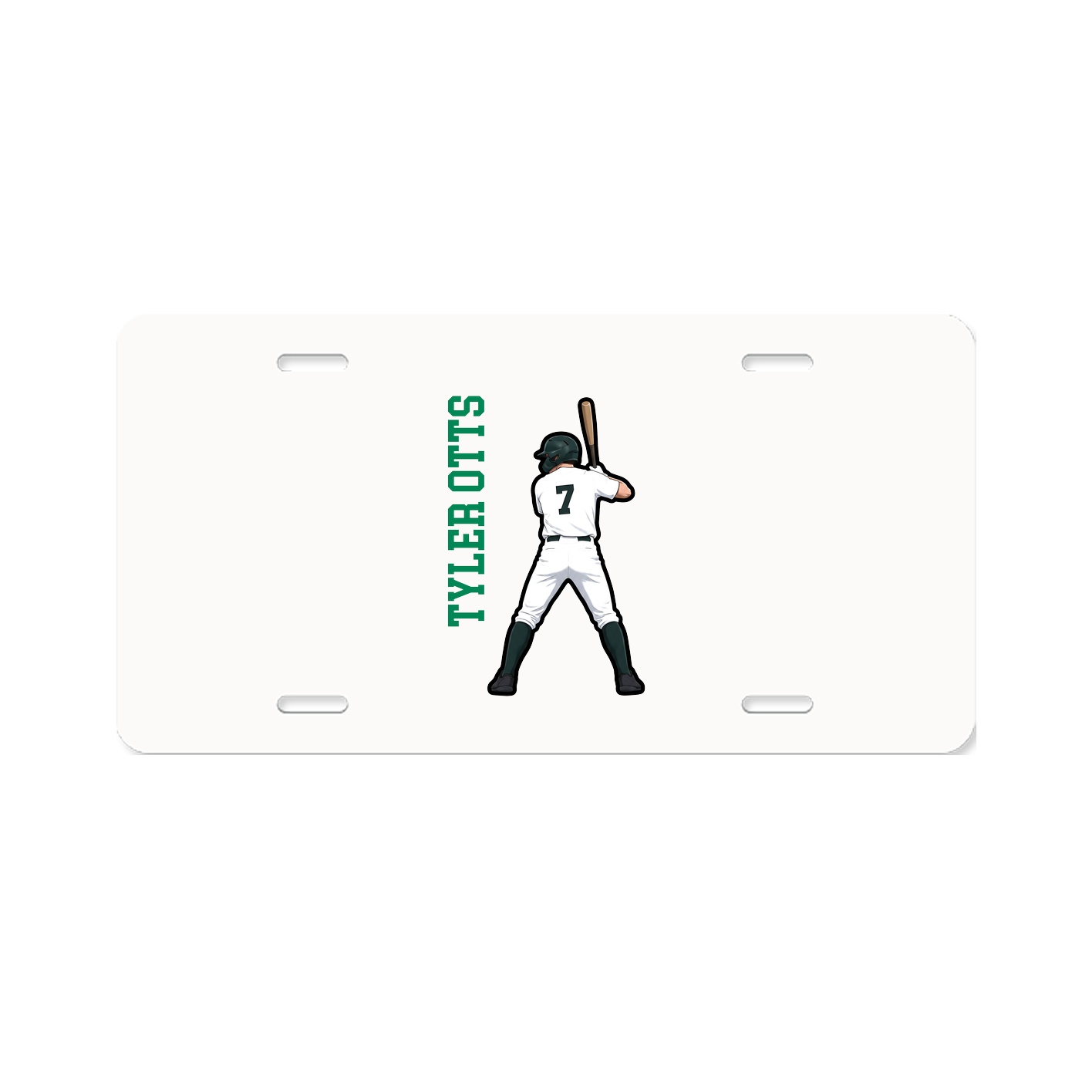 License Plate — Name Vertical in Classic